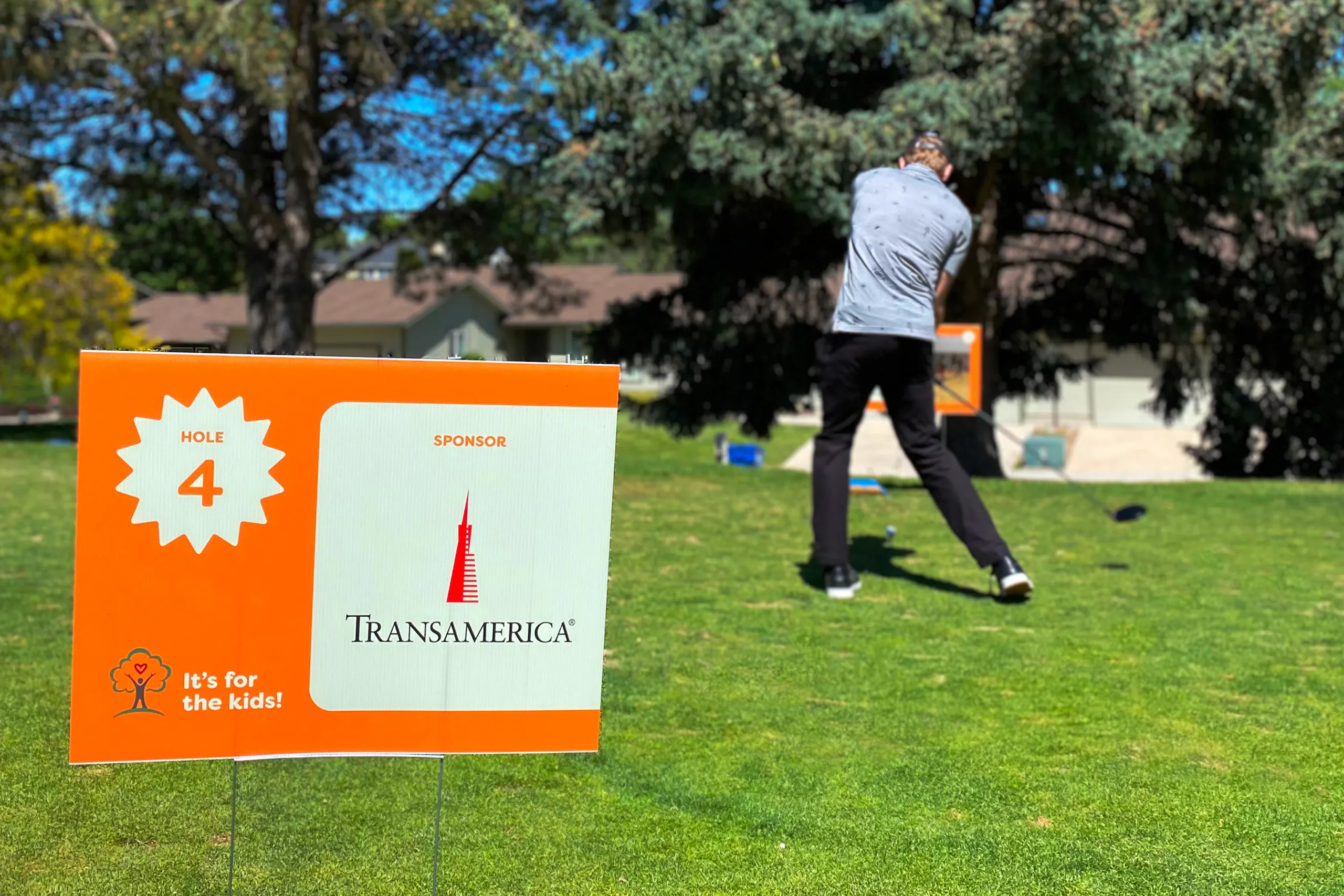 branded signs for each golf hole