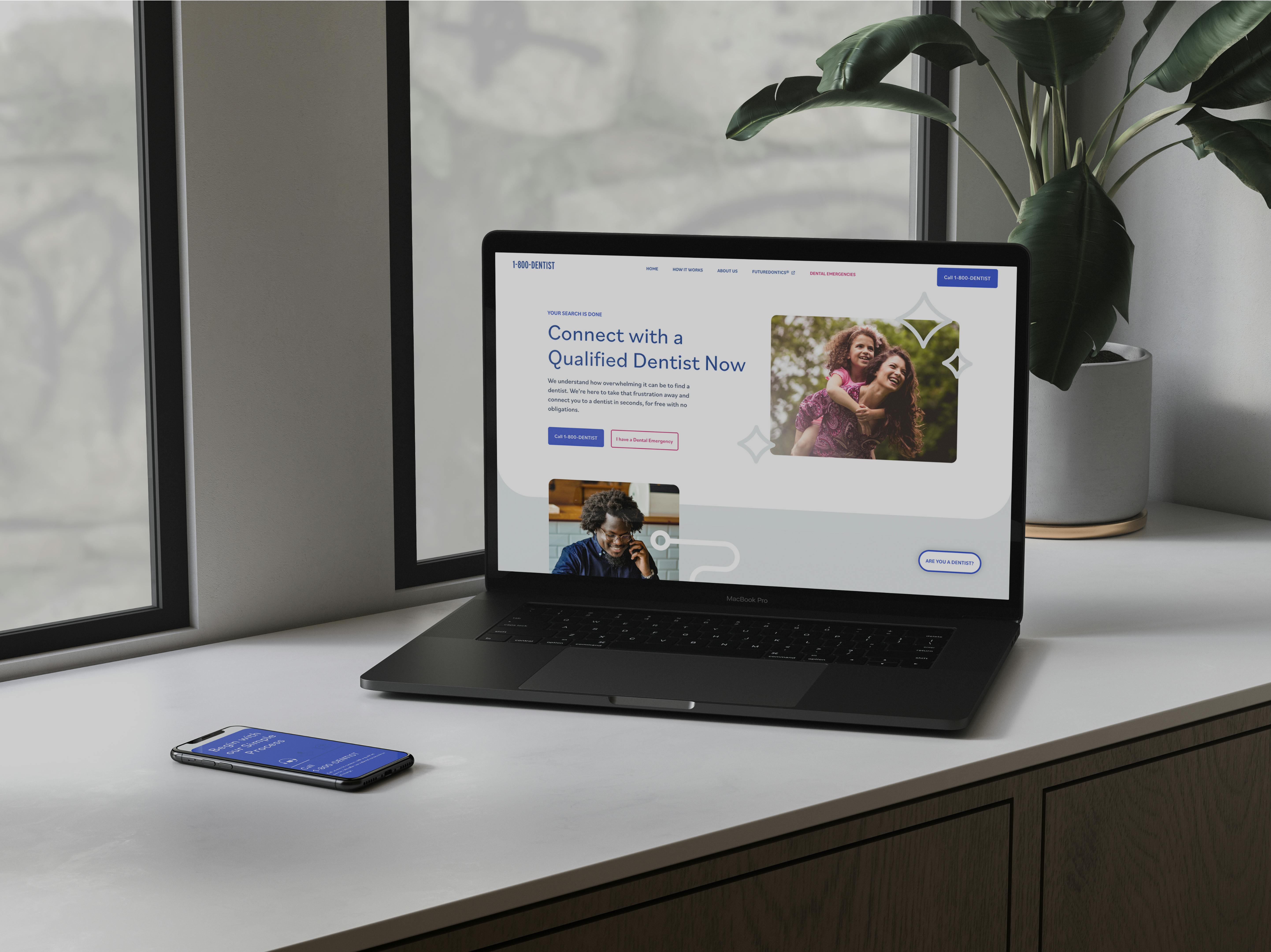 1800 website on a laptop