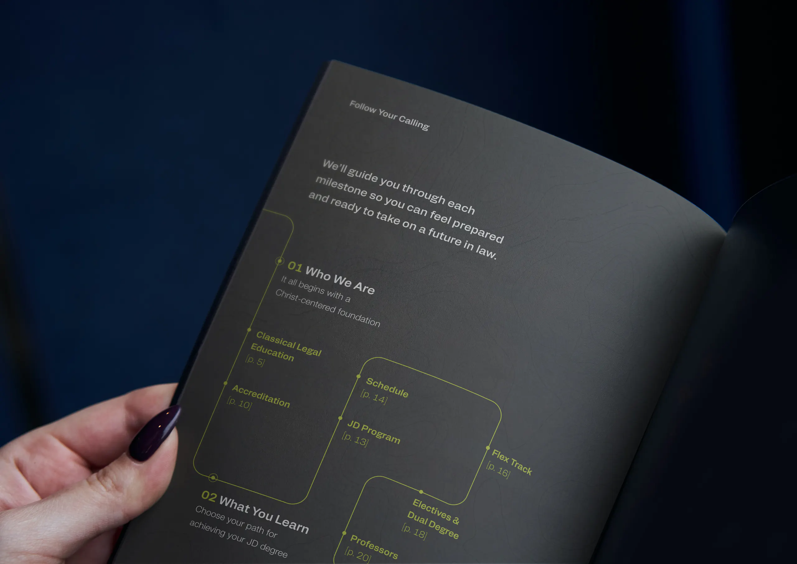 hand holding brochure