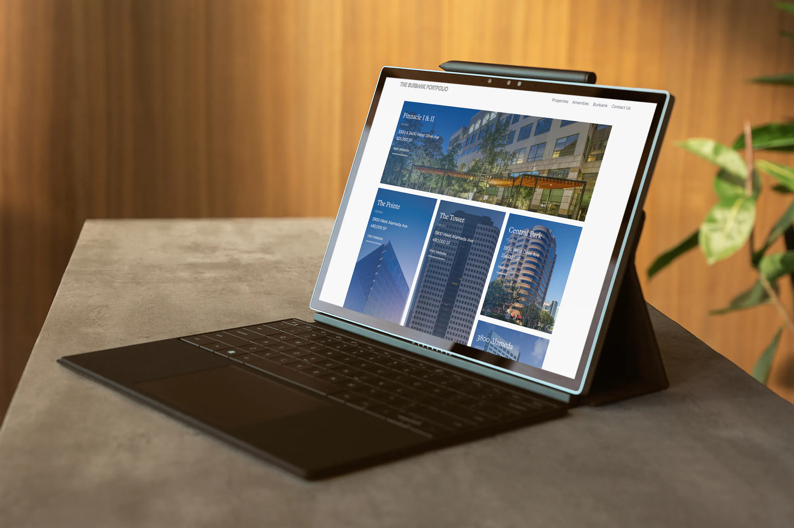 website on tablet