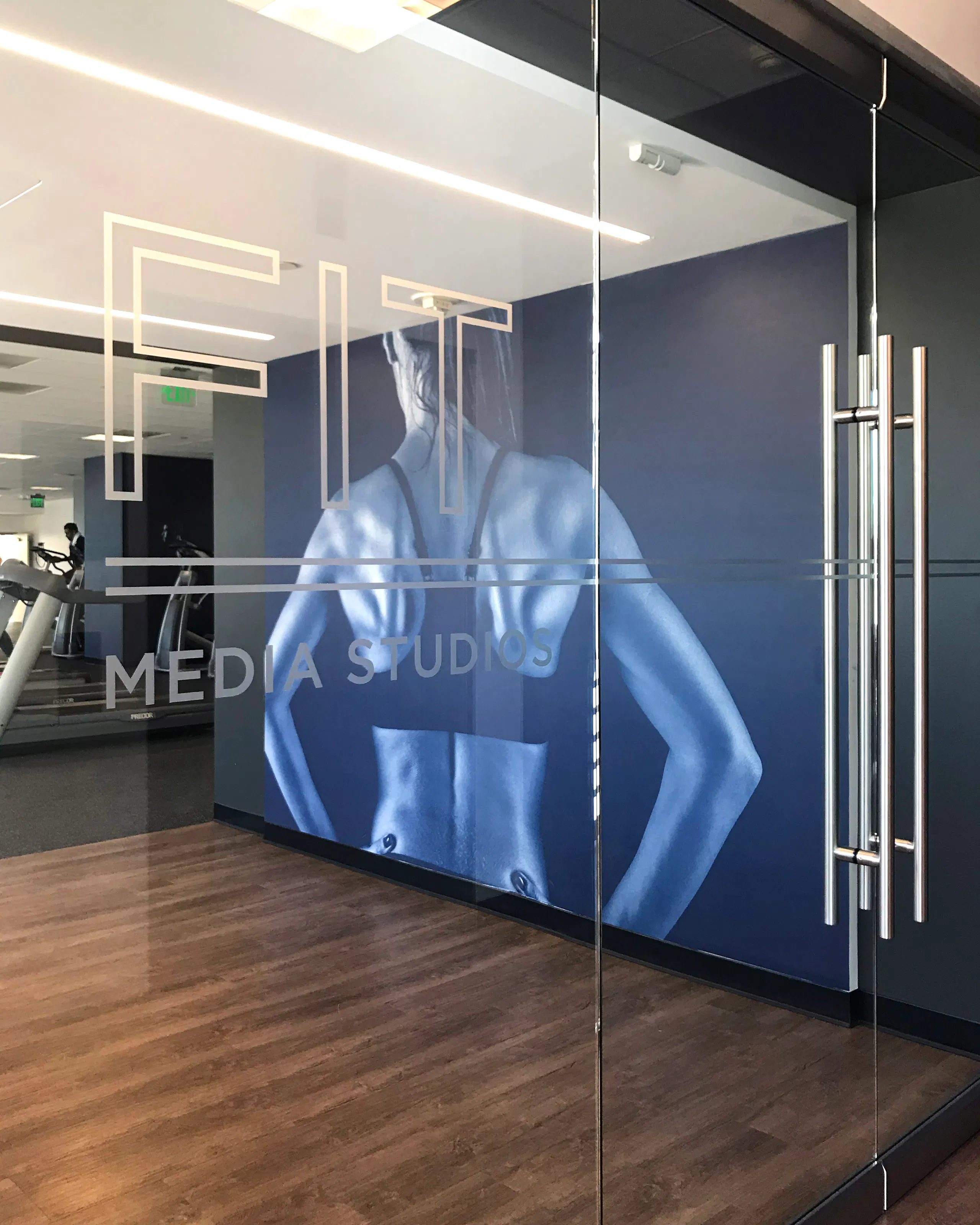 FIT media studio etched in glass