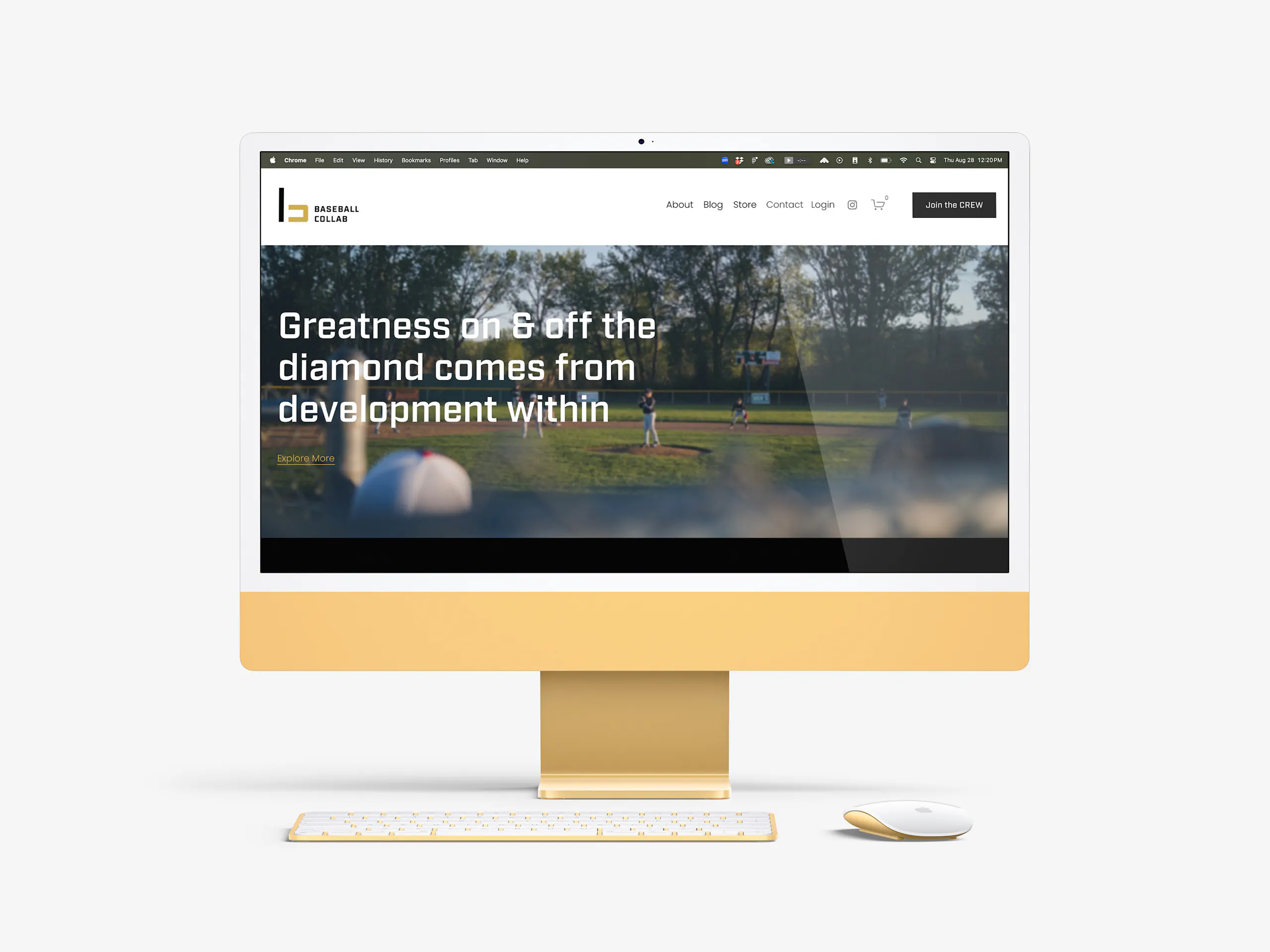 iMac with image of website