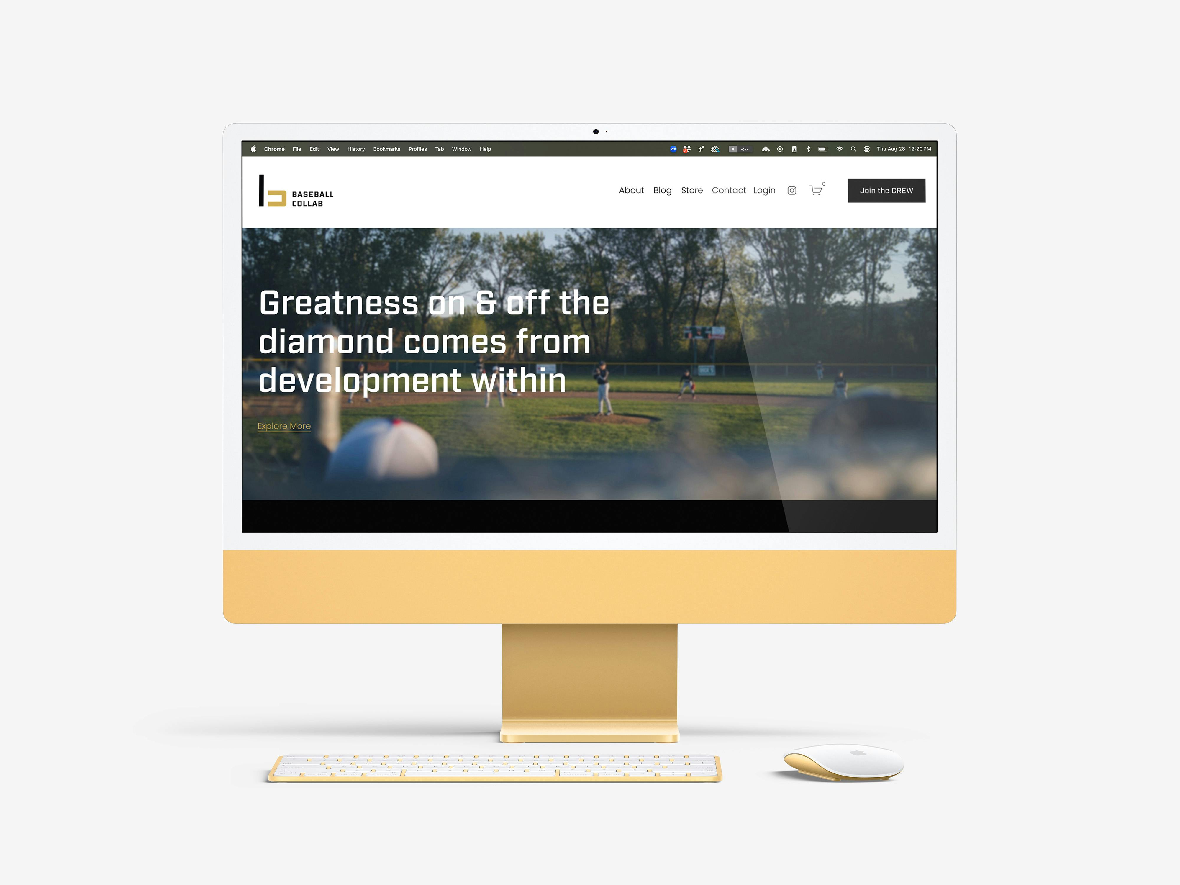 iMac with image of website