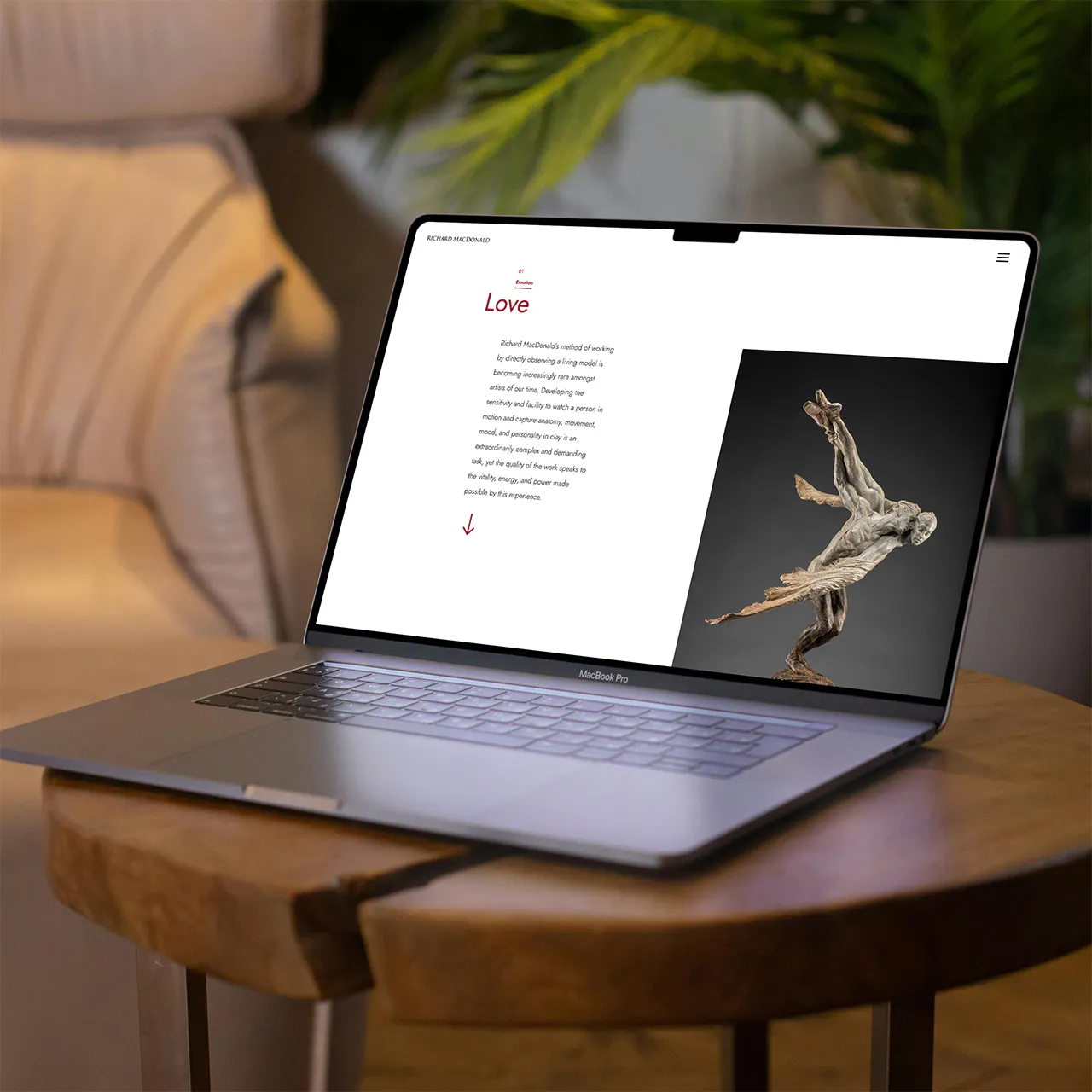 mac on coffee table mockup
