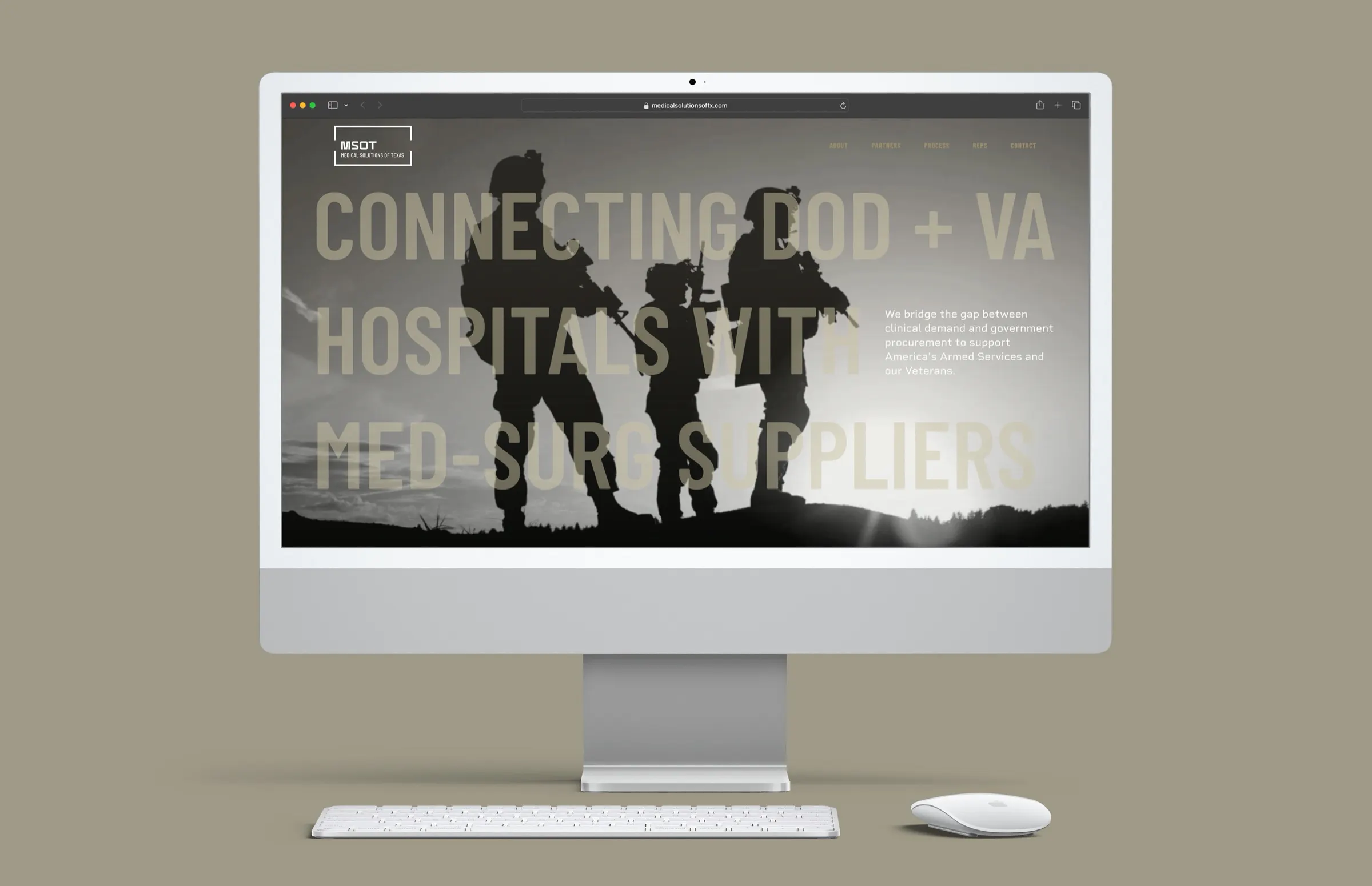 The Medical Solutions of Texas website shown on a desktop display