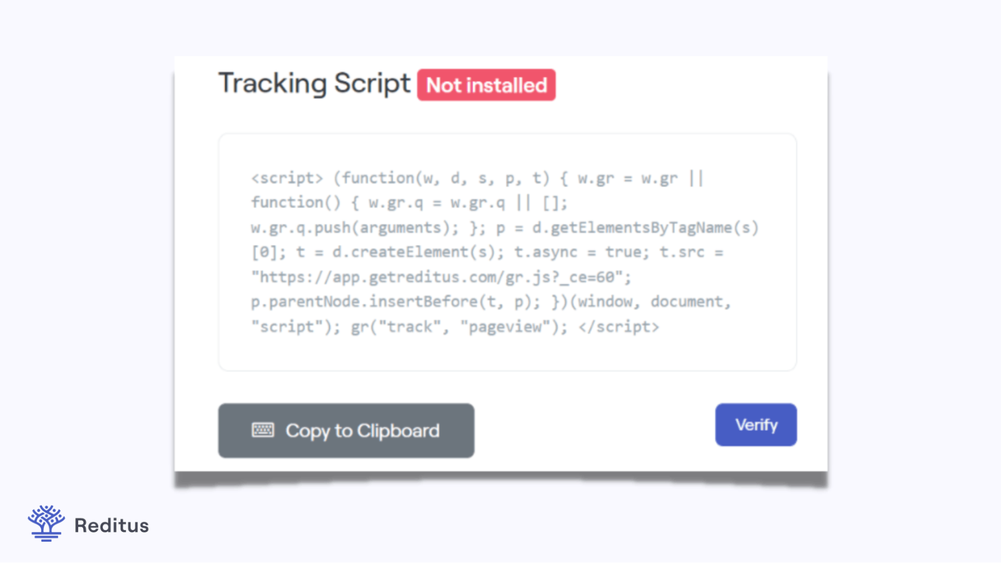 Reditus Tracking Script Screenshot