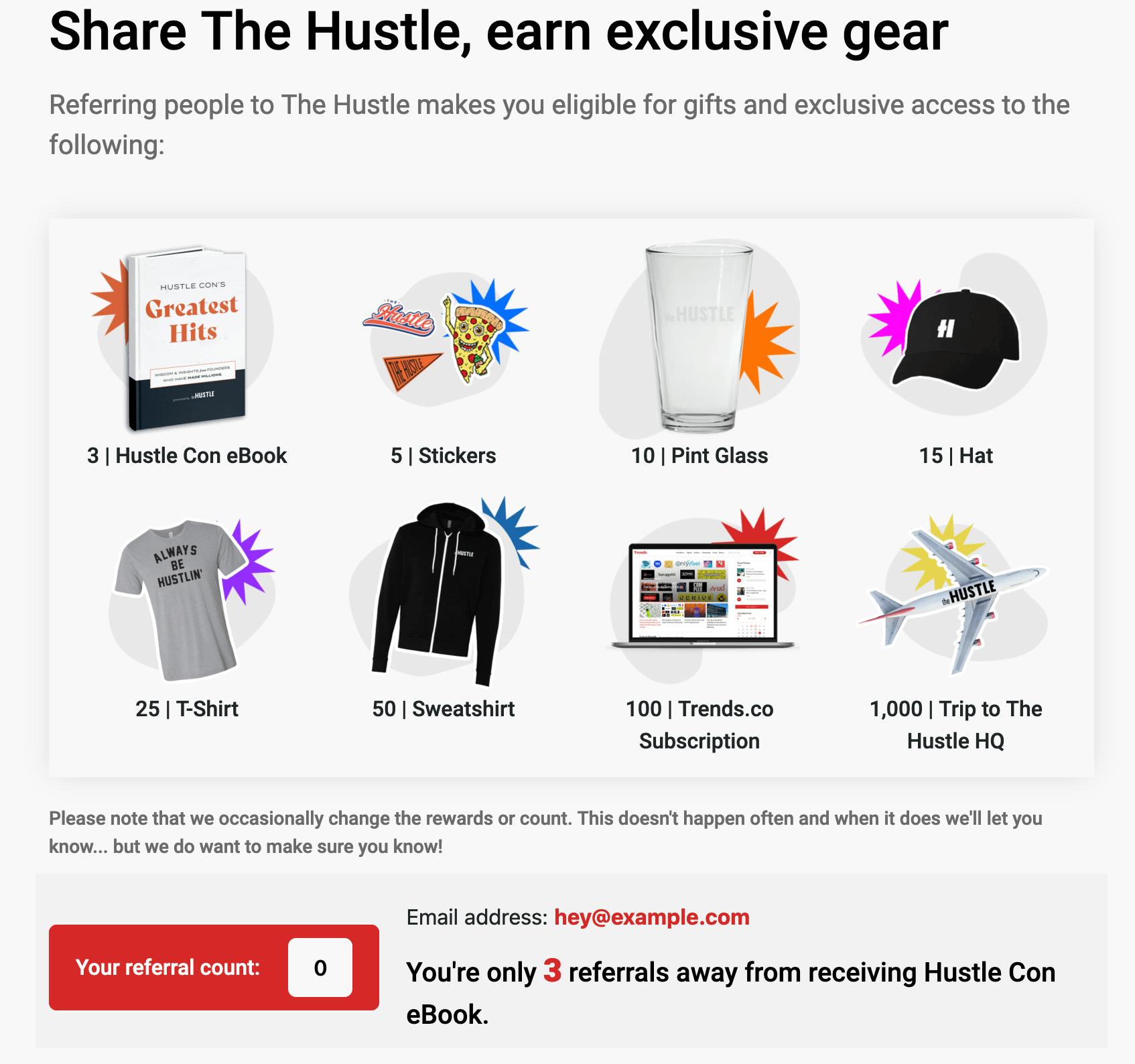 free swag to give away - referral program