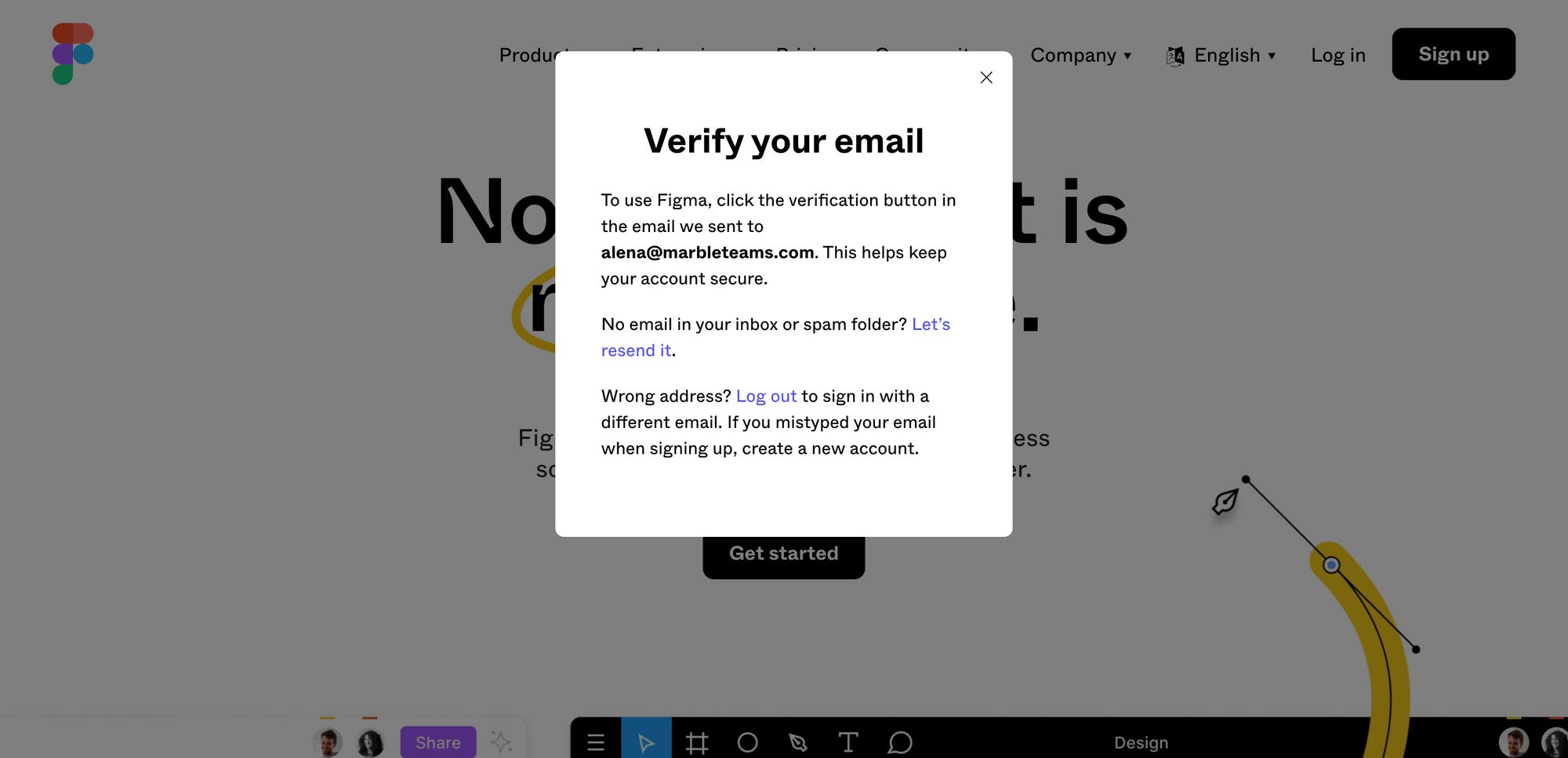 verify email onboarding step