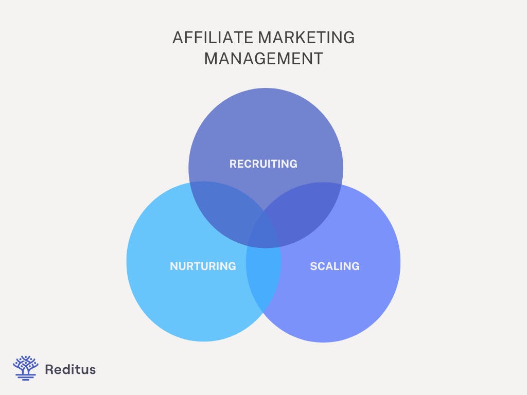 visual showing the aspects of affiliate marketing management