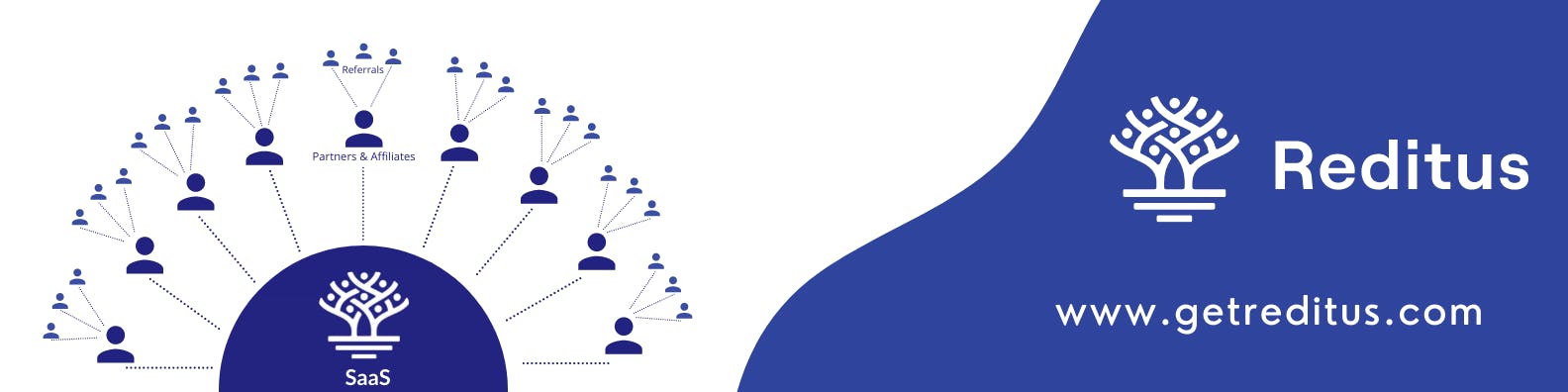 Reditus banner showing the SaaS network potential when using affiliates. 