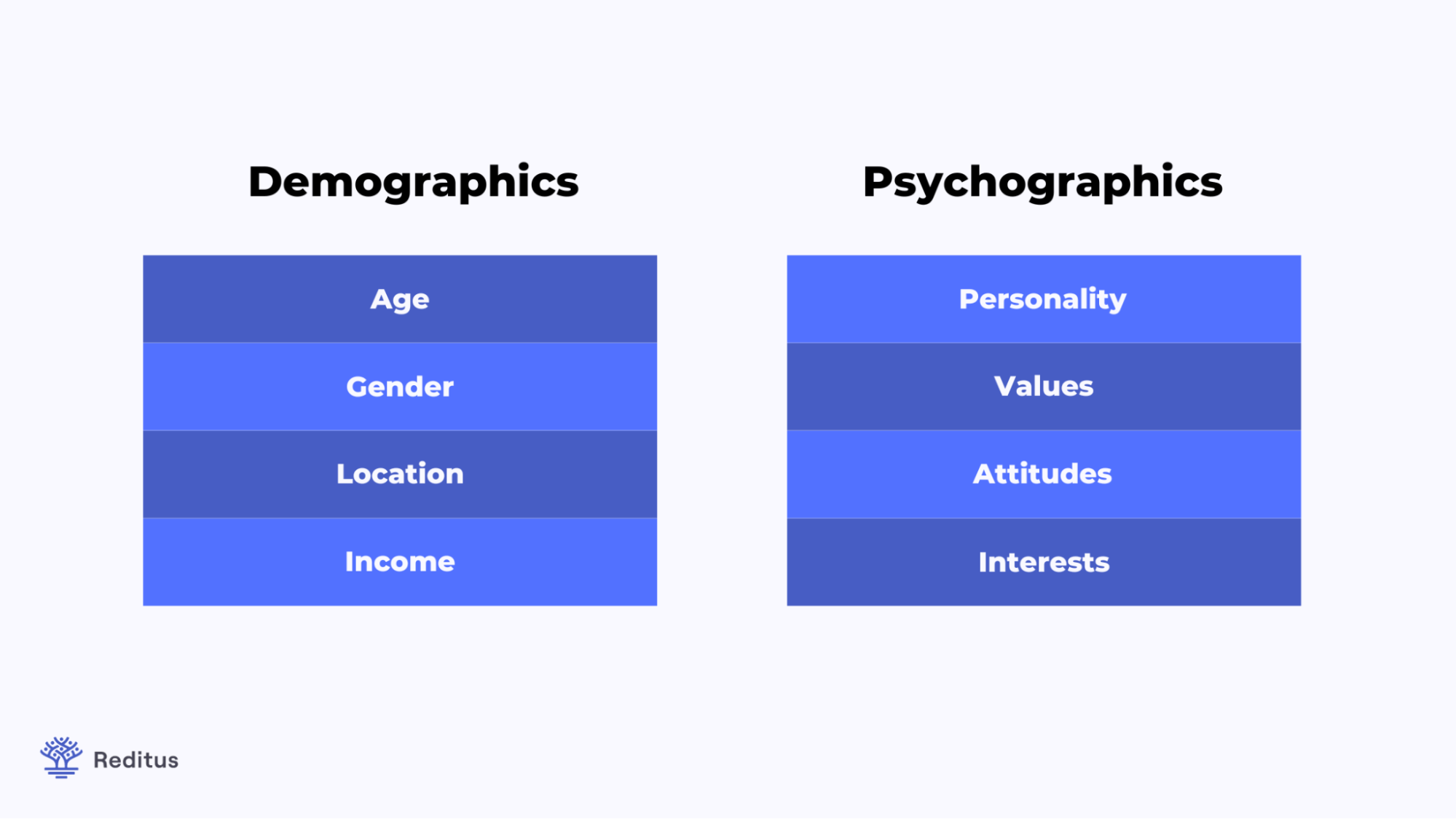 visual explaining demographics & psychographics