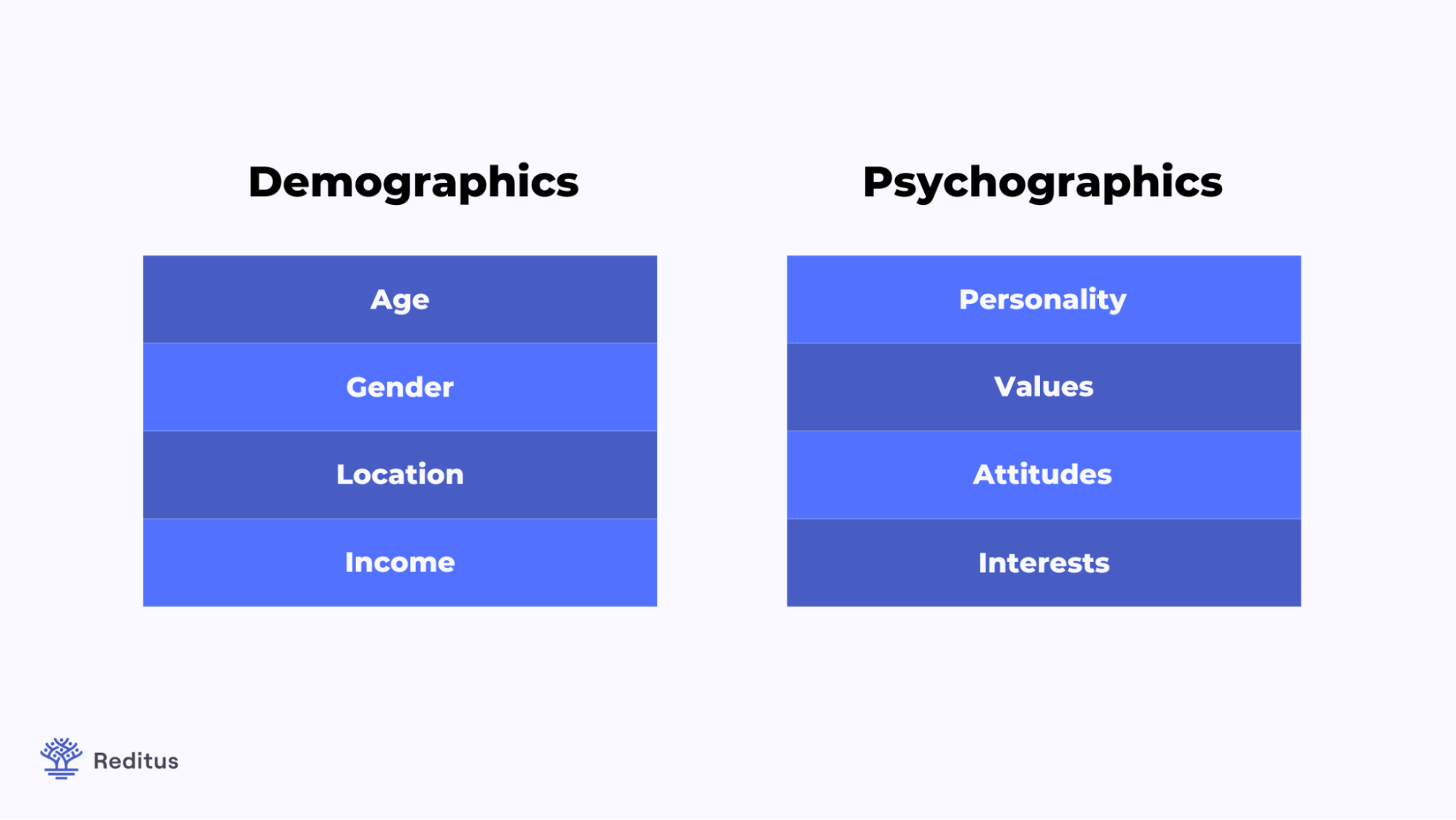 visual explaining demographics & psychographics
