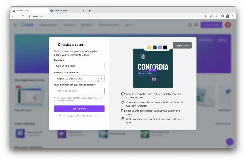 SaaS onboarding flow, Canva example on how to guide them through it.