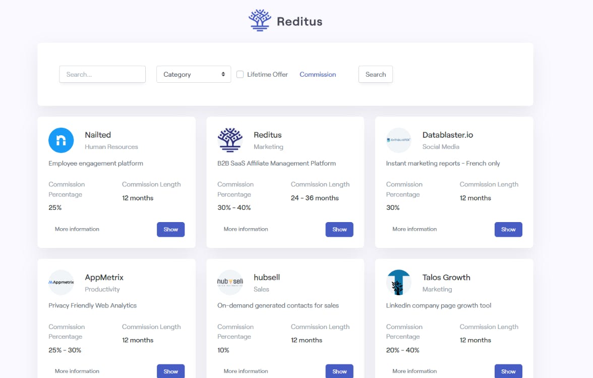 Reditus marketplace new