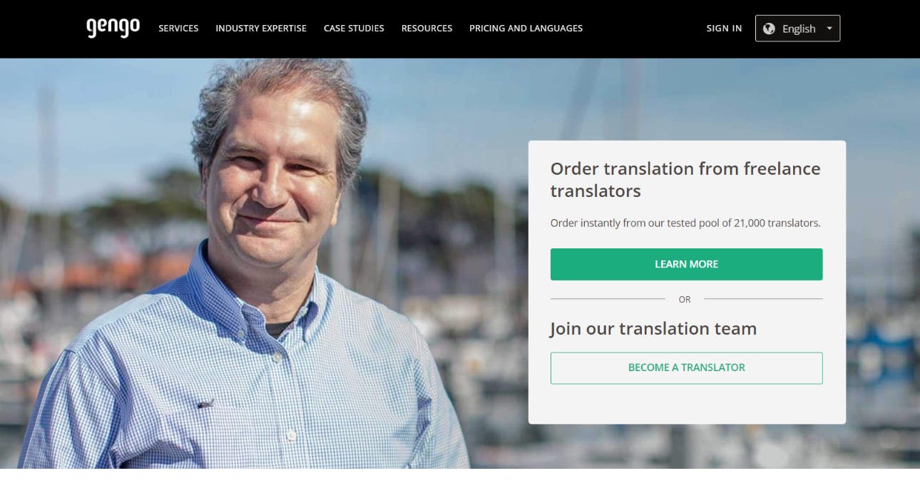 Gengo website screenshot