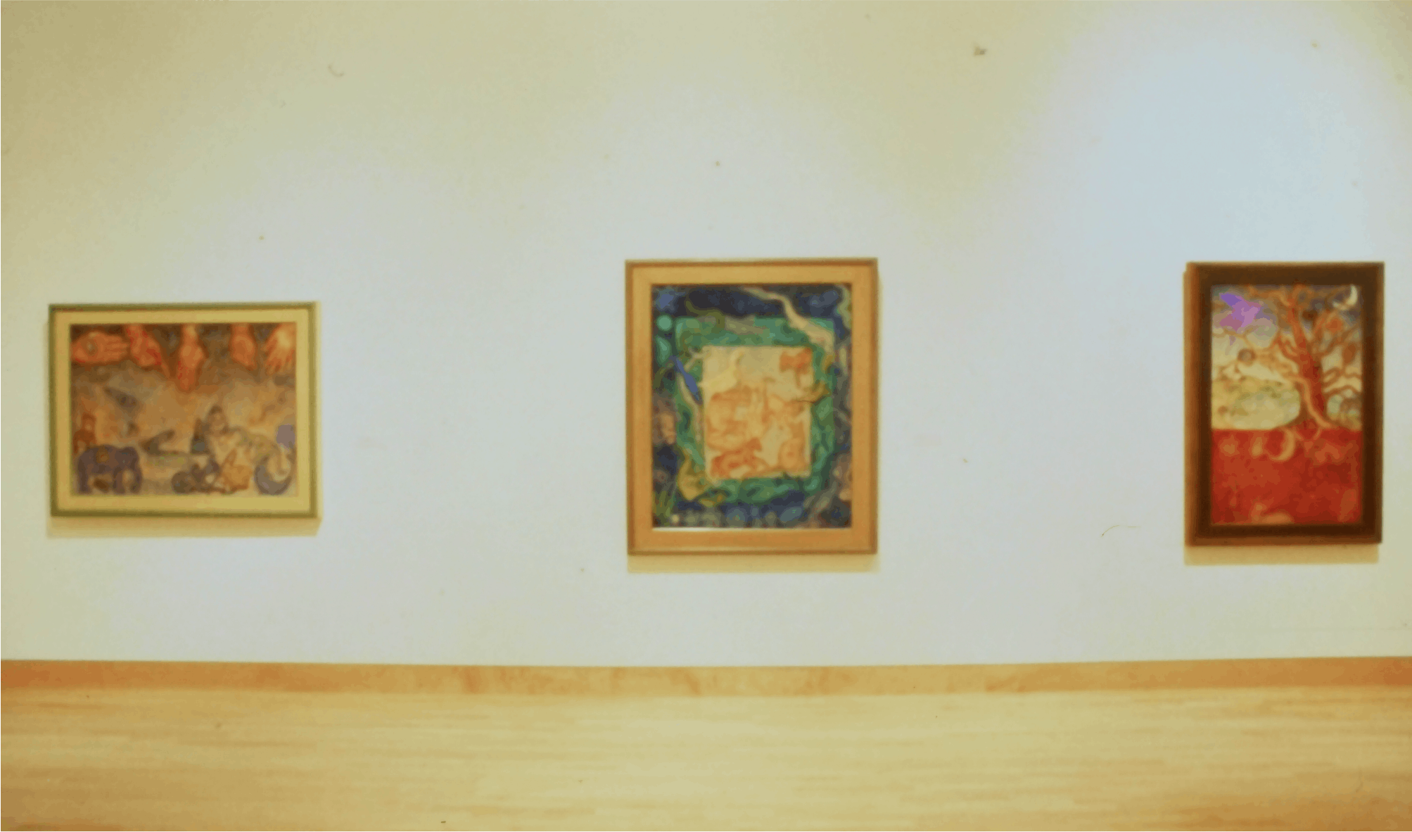 3 pieces - Arrangement, 1993, oil on canvas, 35x48,  From the Seaweed to the Hands, 1993, oil on wood, 48x39, Consonance, 1993, oil on wood, 48x32