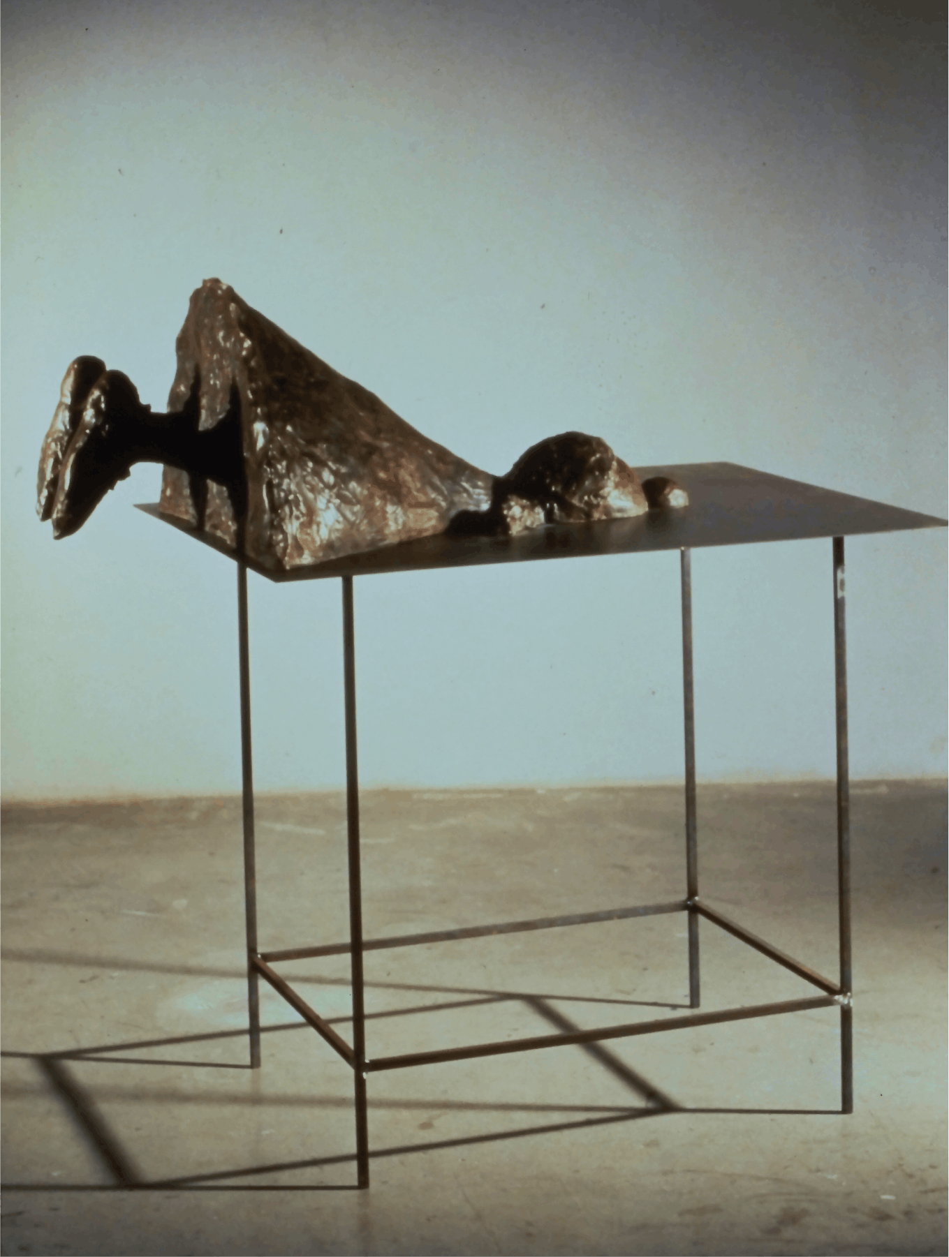 Saint Claire Cemin, Homage to Sartre, 1989, bronze and steel, 46x46x31