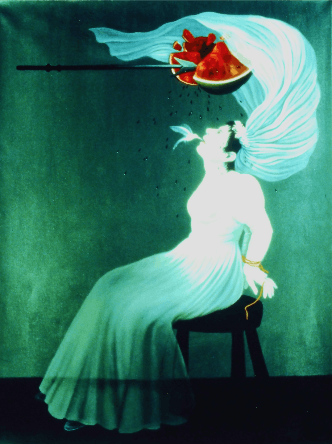 Lucia Maya, Elixir del Ovido/Elixir of Oblivion, 1995, oil on canvas, 58x43