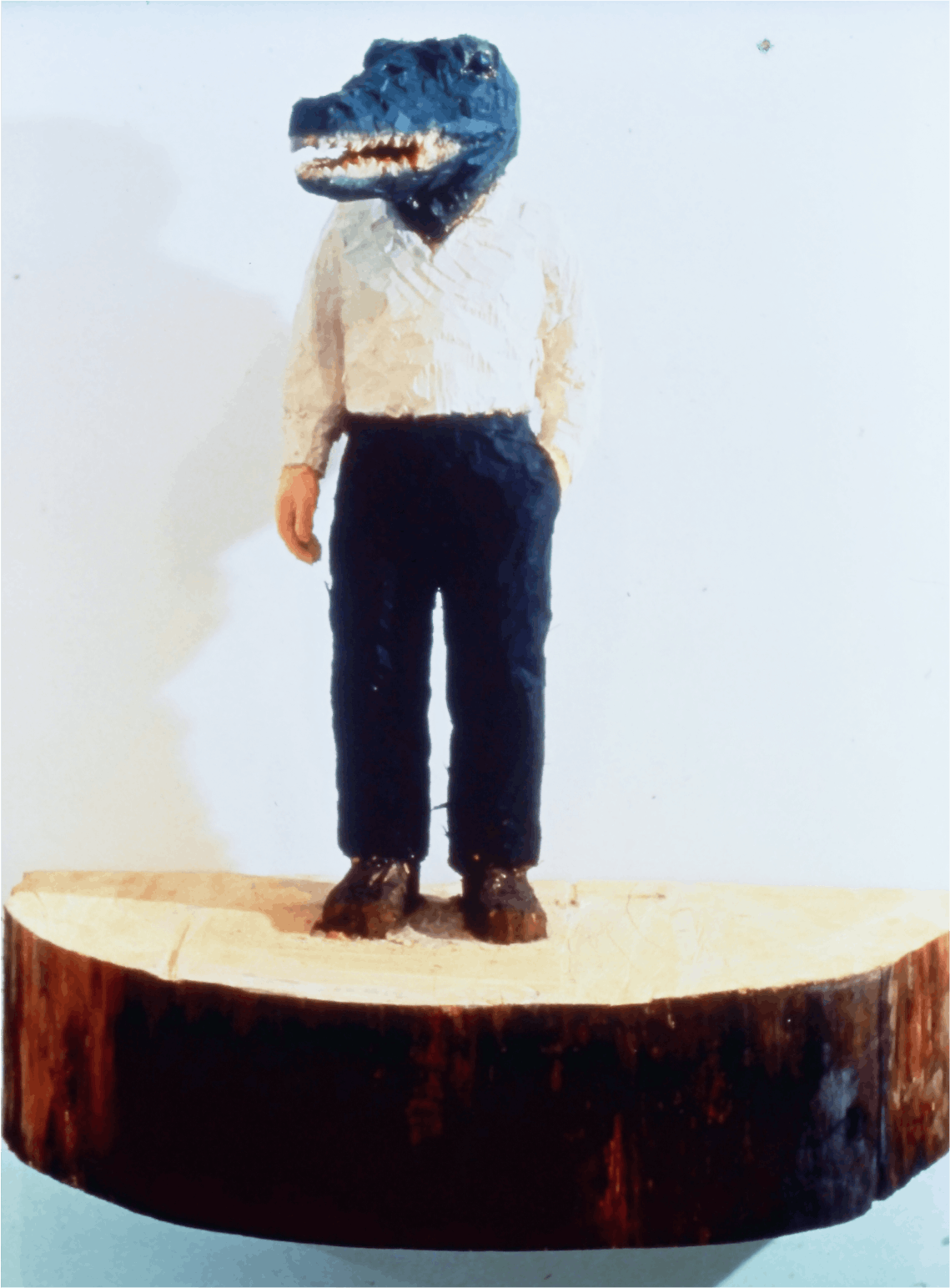 Stephan Balkenhol, Alligator man, 1994, cedar, 39x34x18