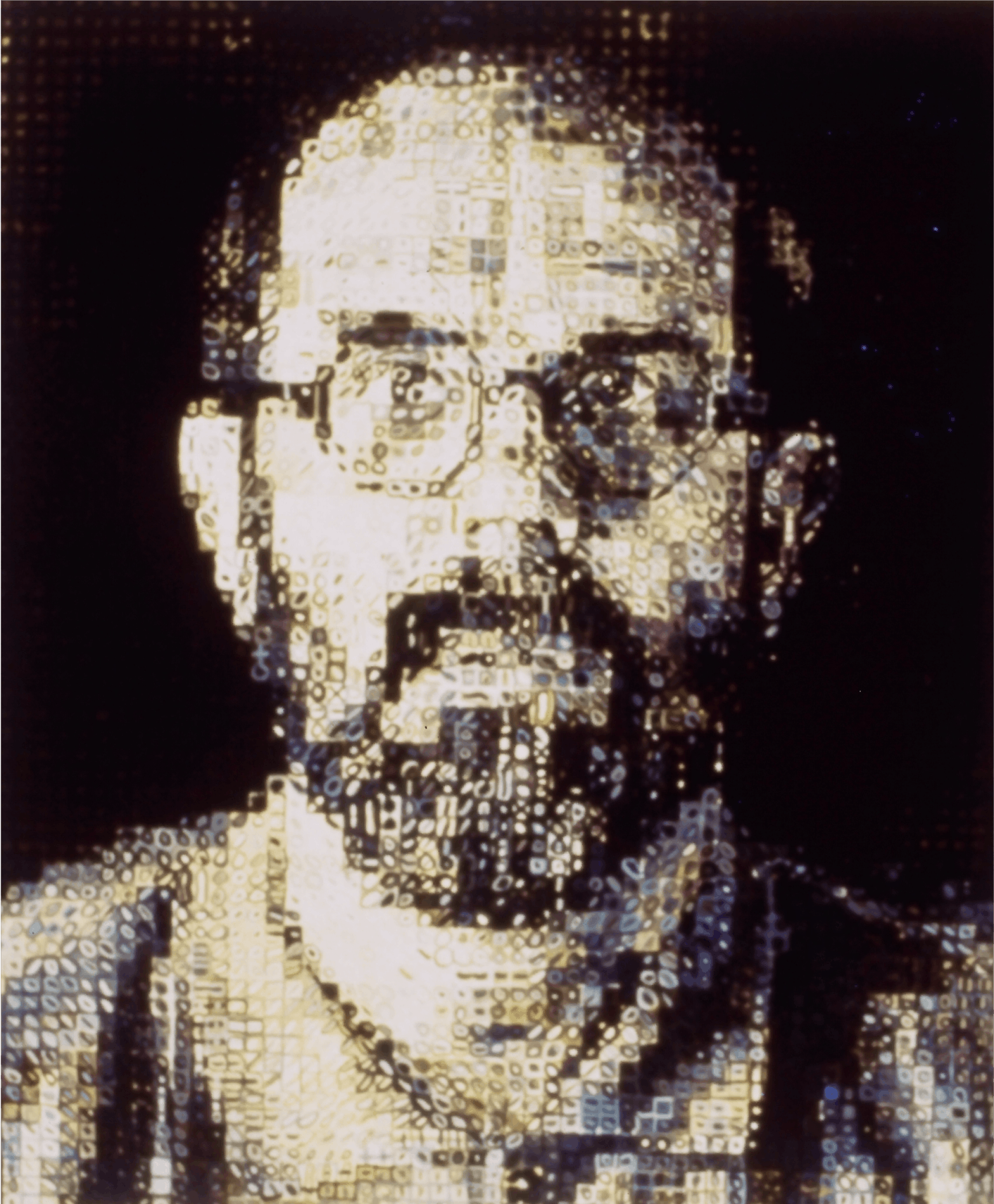 Chuck Close, Self-portrait (edition 50:50), 1995, 72 color silkscreen, 64x54
