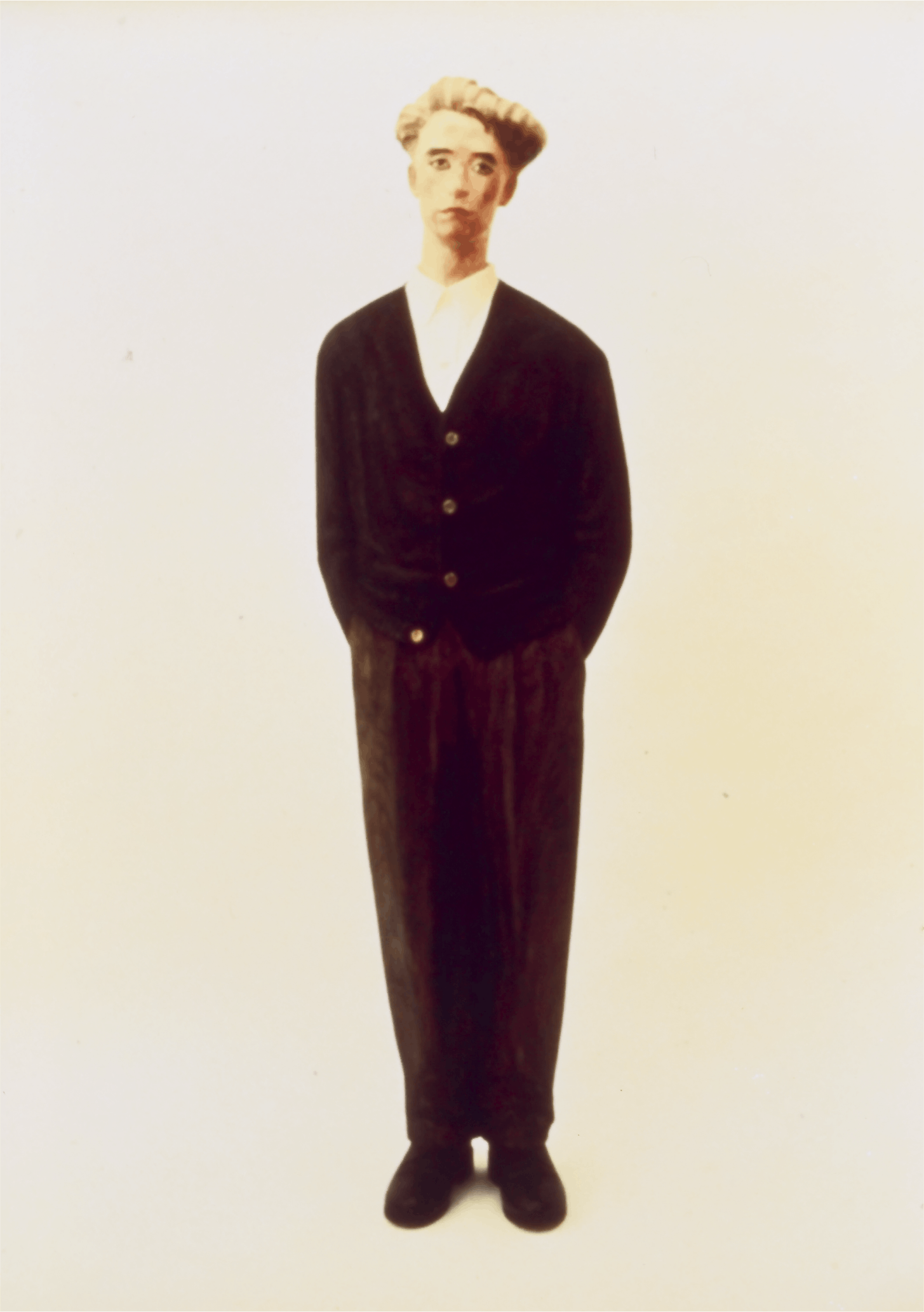 Katsura Funakoshi, Silent Mirror, 1989, polychrome camphor wood and marble, 69x24x11 