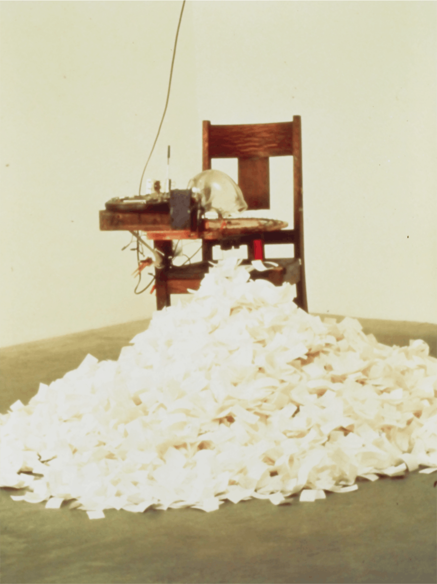 Tim Hawkinson, Signature, 1993, desk, motors, wood and metal, 37x28x24 
