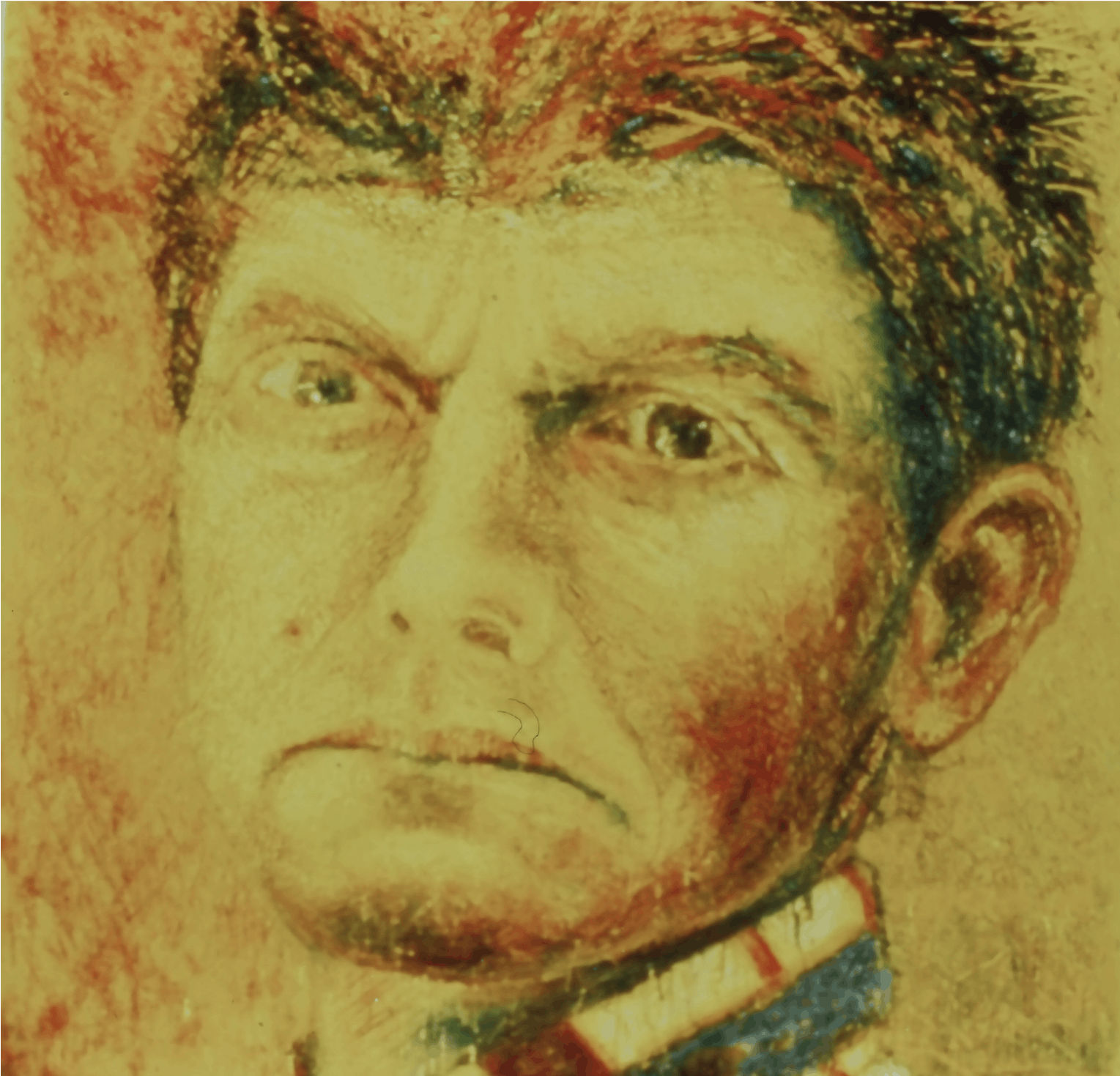 Victor Henderson, Self-Portrait:Ron's birthday, 1980, encaustic on canvas, 48x48x2