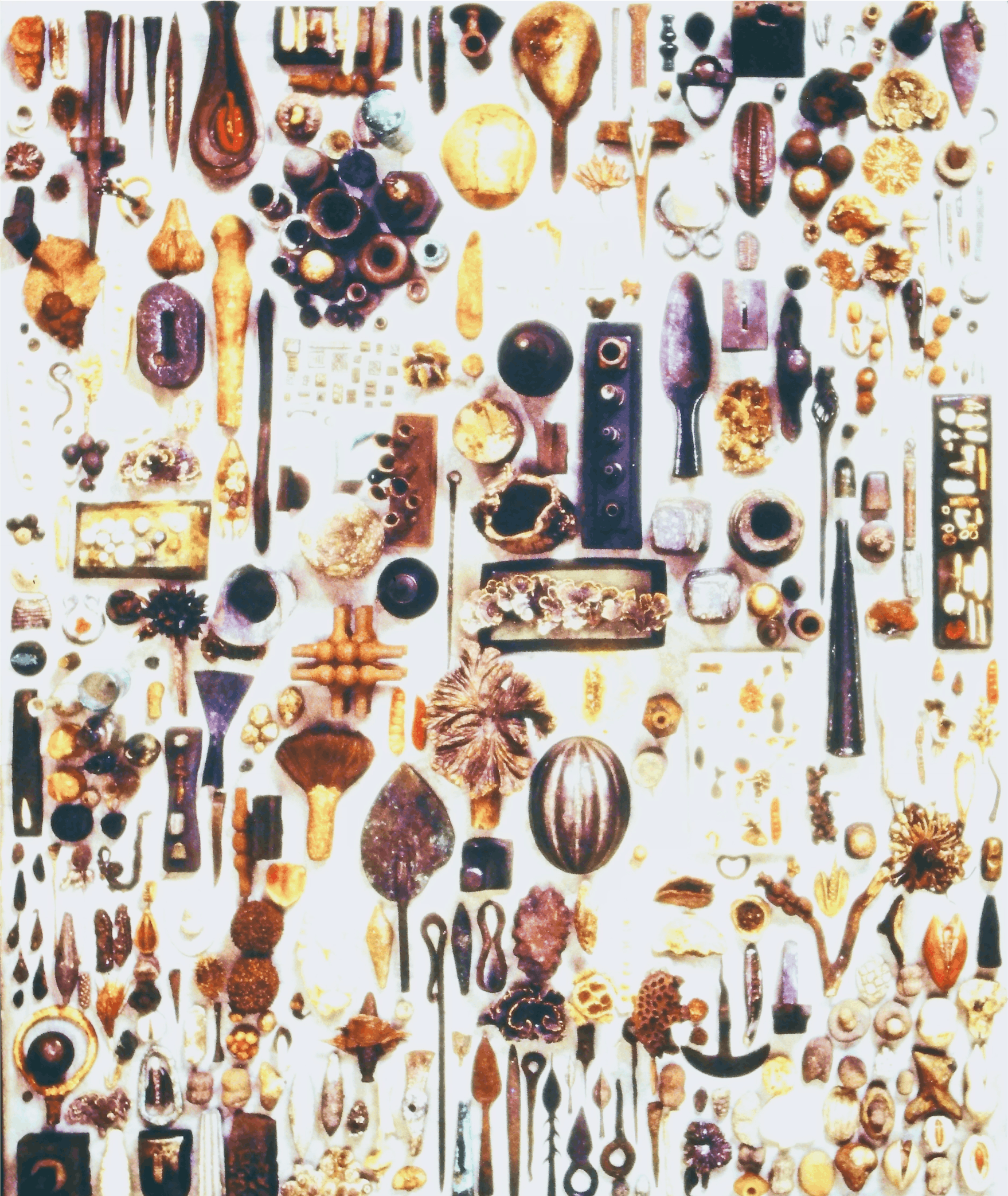 Charles Fine, Table of Contents, 2000, steel, cement, glass, 887 objects, 48x57x69 (1)