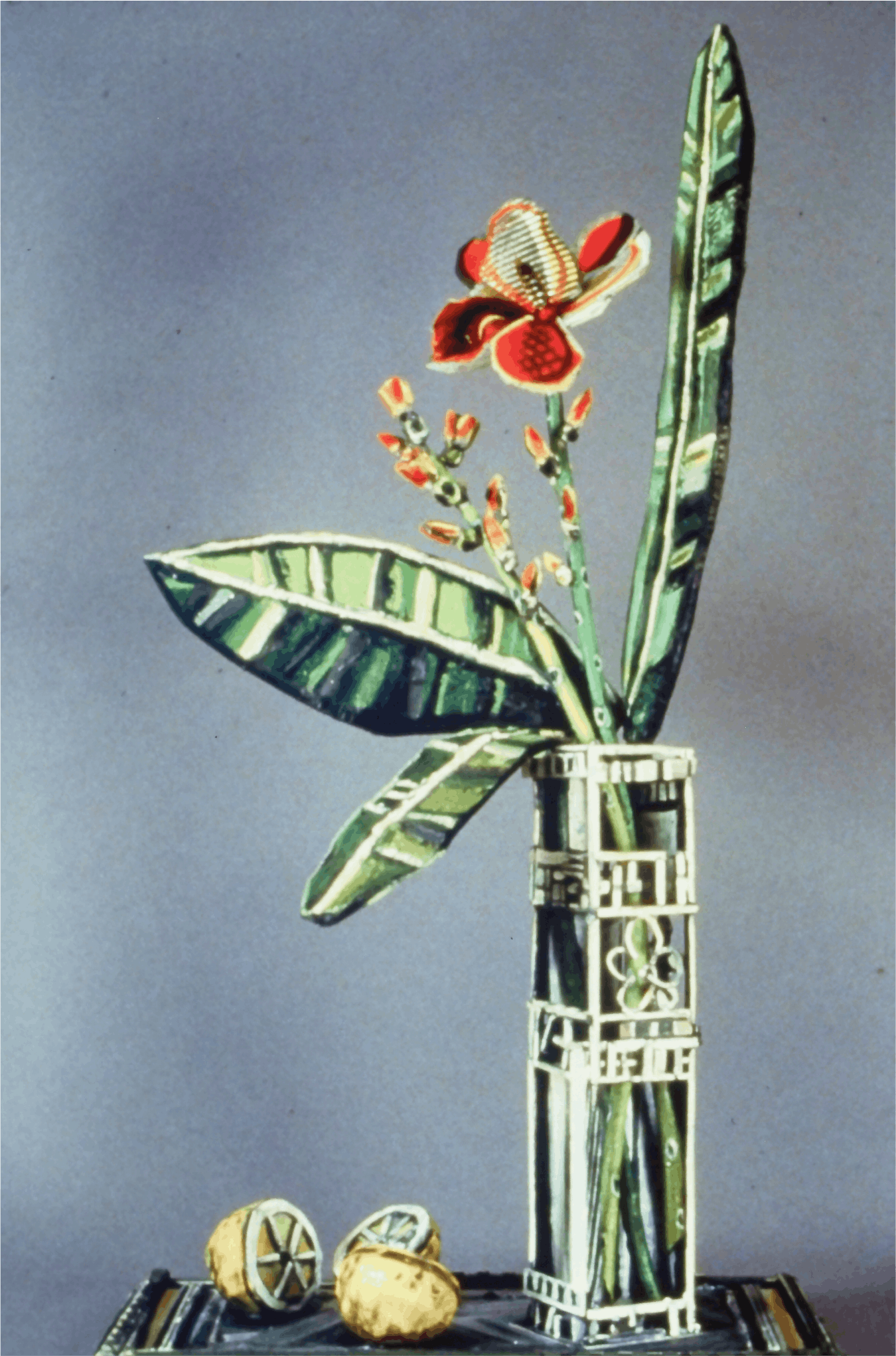 David Bates, Oleander #2, 1995, Painted Bronze, 54x43x16