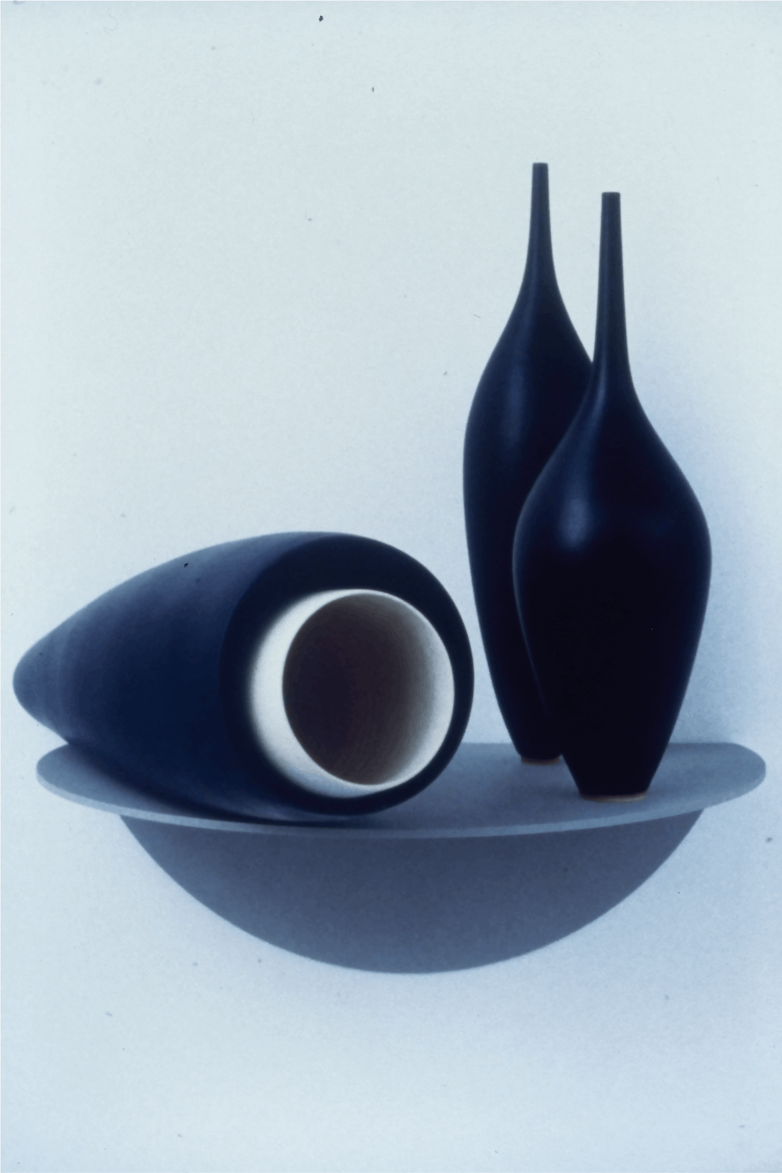 Elsa Rady, Still Life #66, 1997, Porcelain, paint, aluminum shelf, 15x20x16