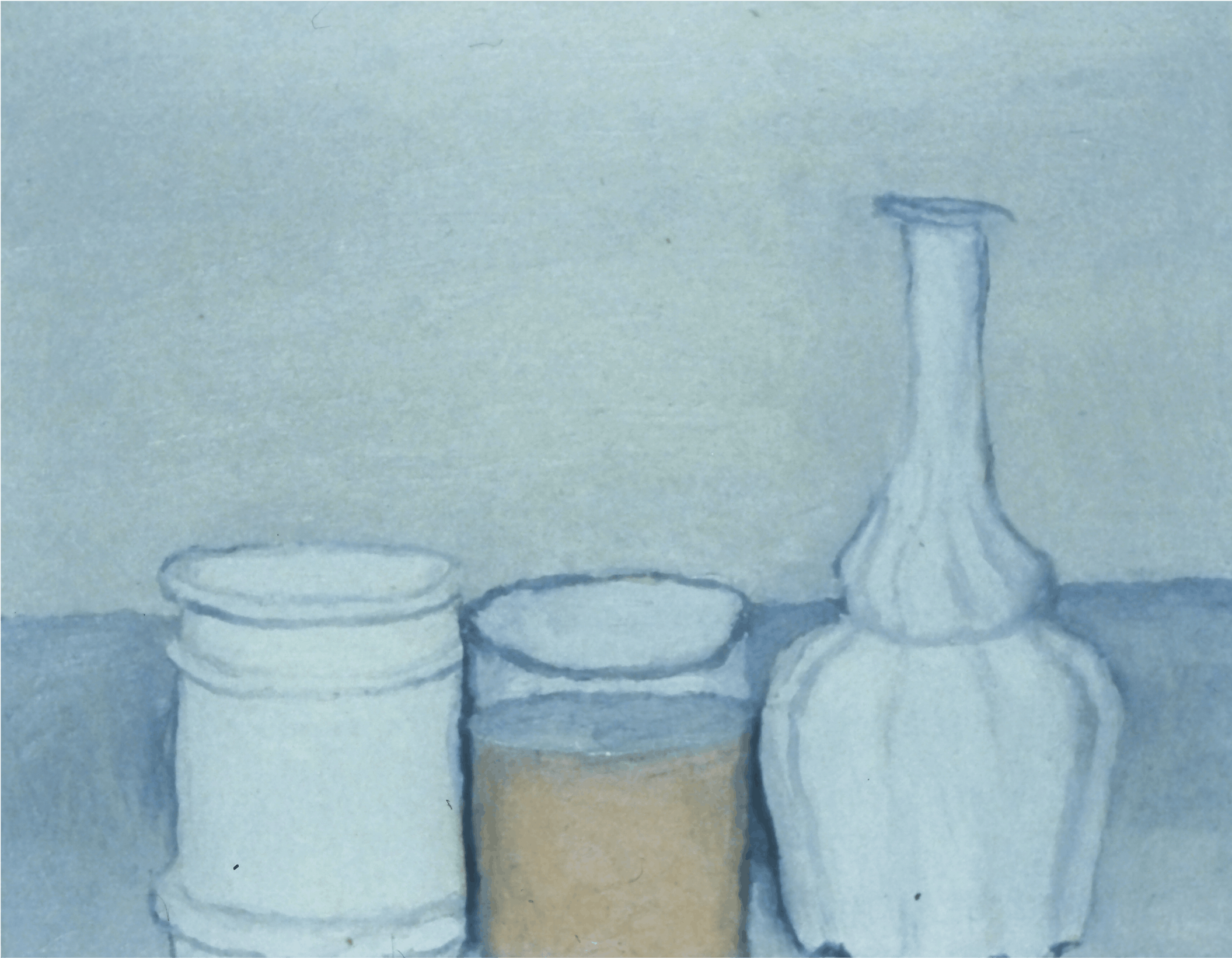 Giorgio Morandi, Still Life with Flask, 1953, oil on canvas 14x16