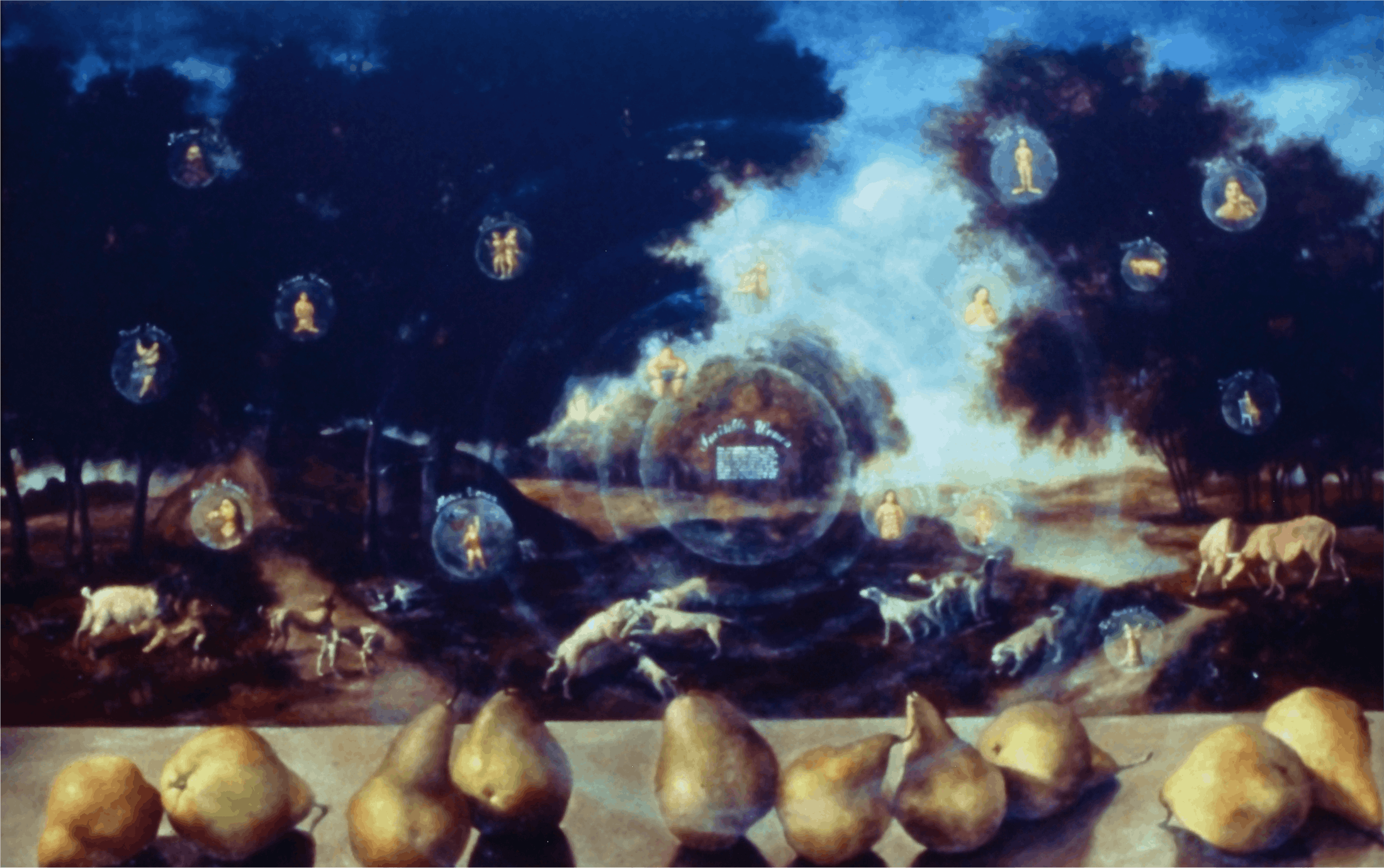Julie Heffernan, Self-portrait as side show, 1994, oil on canvas, 48x67