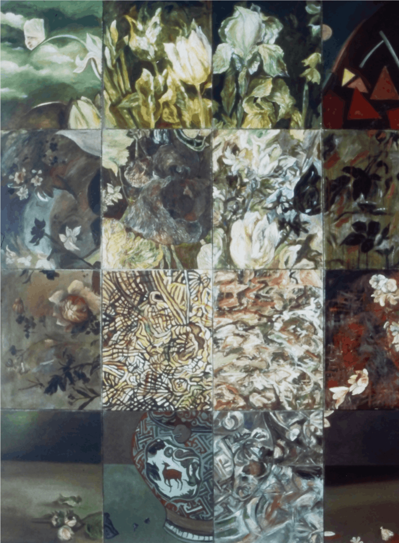 Pat Steir, The Brueghel Series (a vanitas of style,  monochrome, second version, 1982, oil on canvas, 111x88