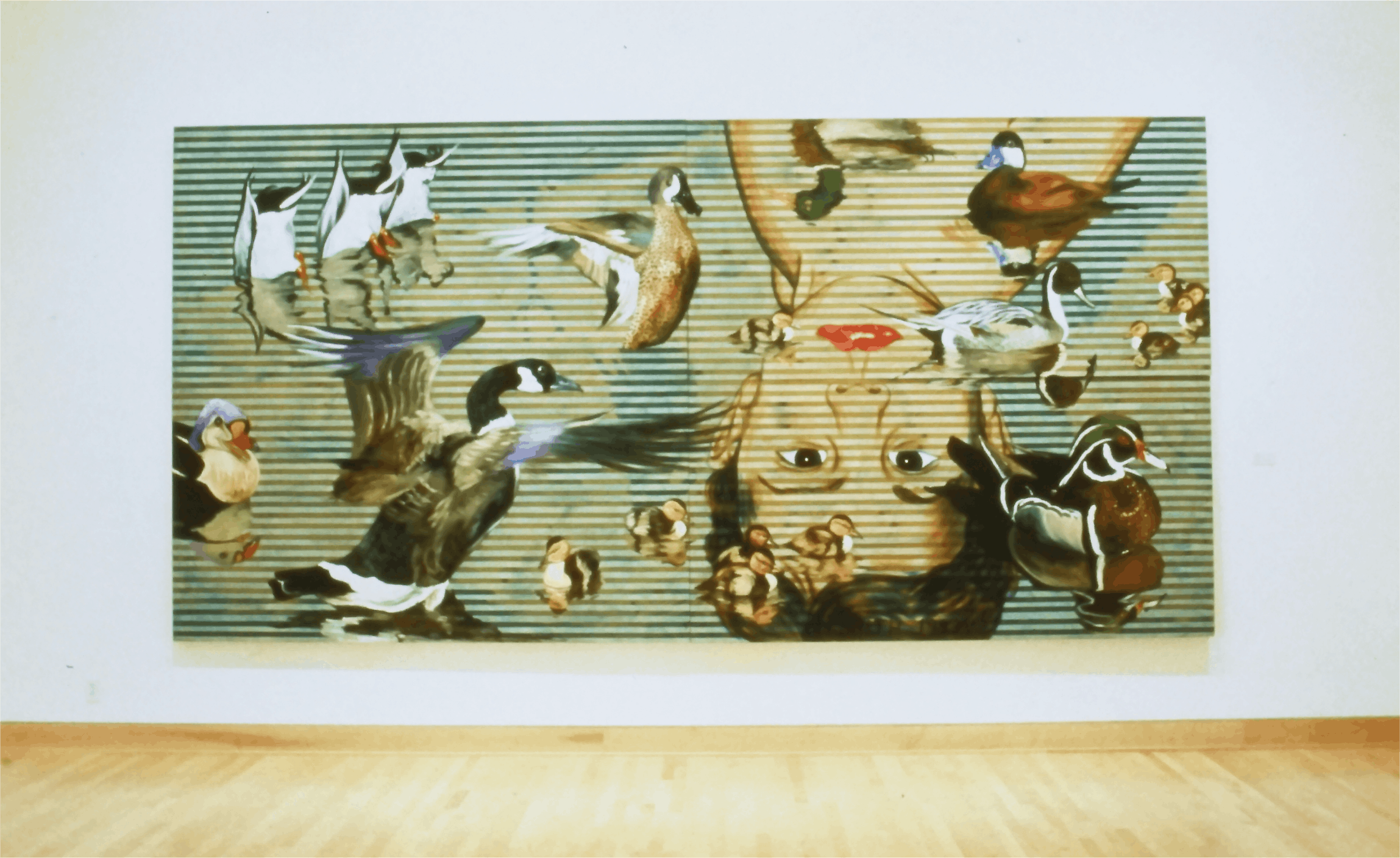 Ray Smith, La Tina de Bruno, 1993, oil on wood, four panels total 96x192