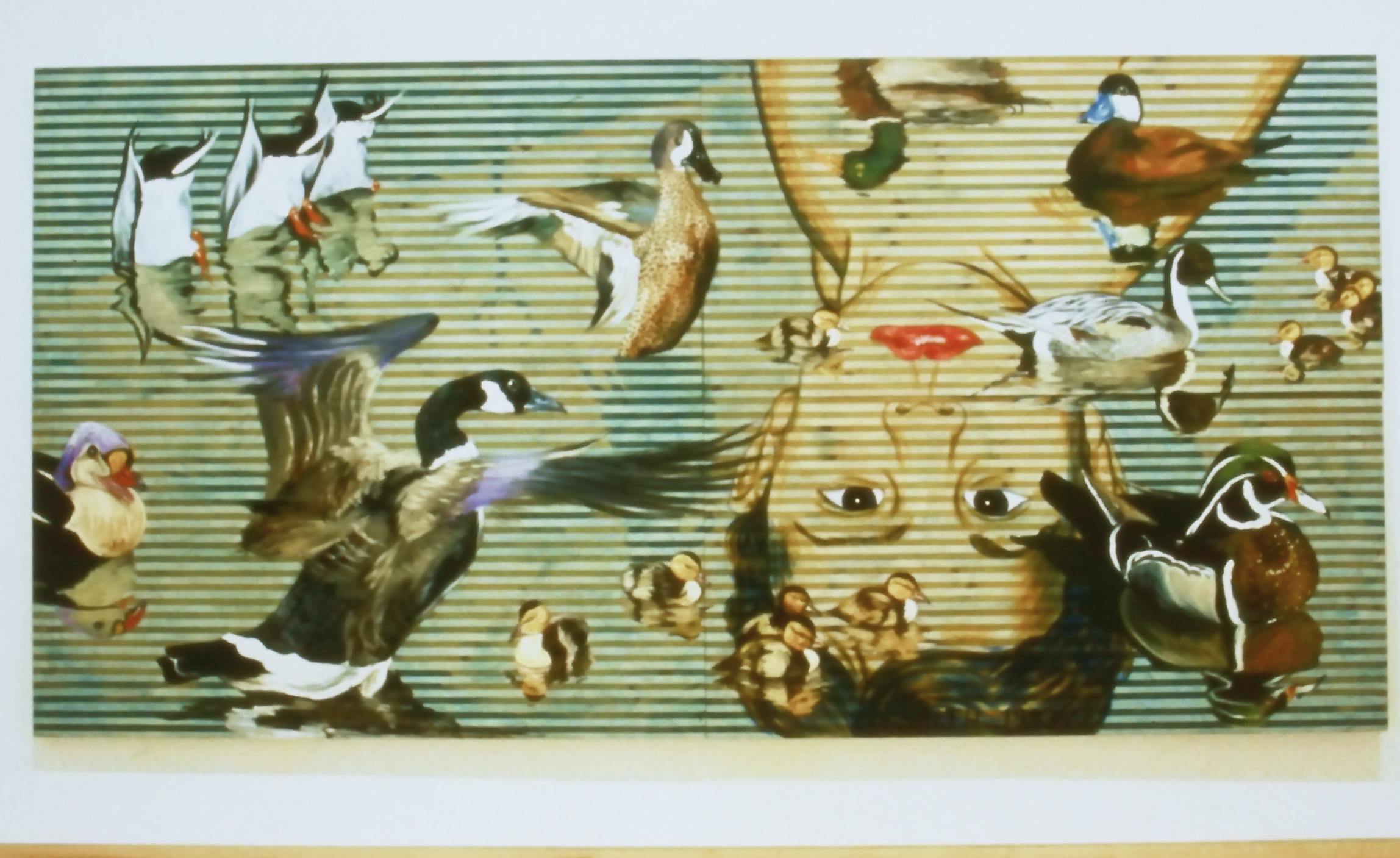 Ray Smith, La Tina de Bruno, 1993, oil on wood, four panels total 96x192