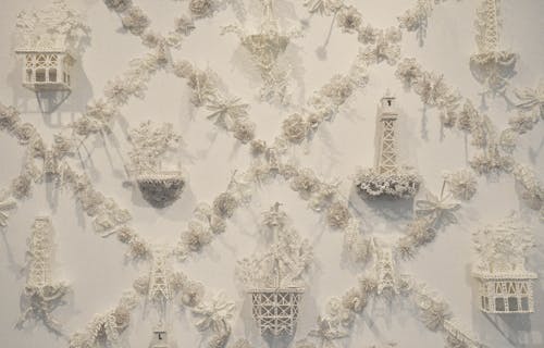 Graham, Susan. Toile Wallpaper Landscape at Lux Art Institute, 2012. ceramic, flowers, sugar. http___susangrahamart.com_LUX1