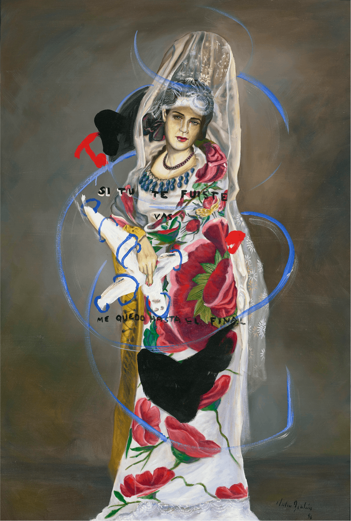Julio Galán, Si tu te vas, yo me quedo hasta el final, 1996, oil on canvas, 75 x 51.5