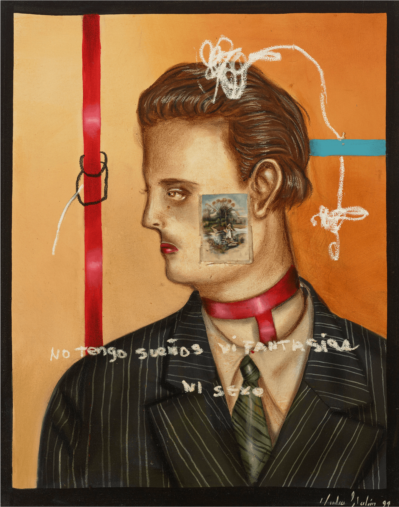 Sin Titulo, 1988, pastel on paper, 39.4 x 27.6