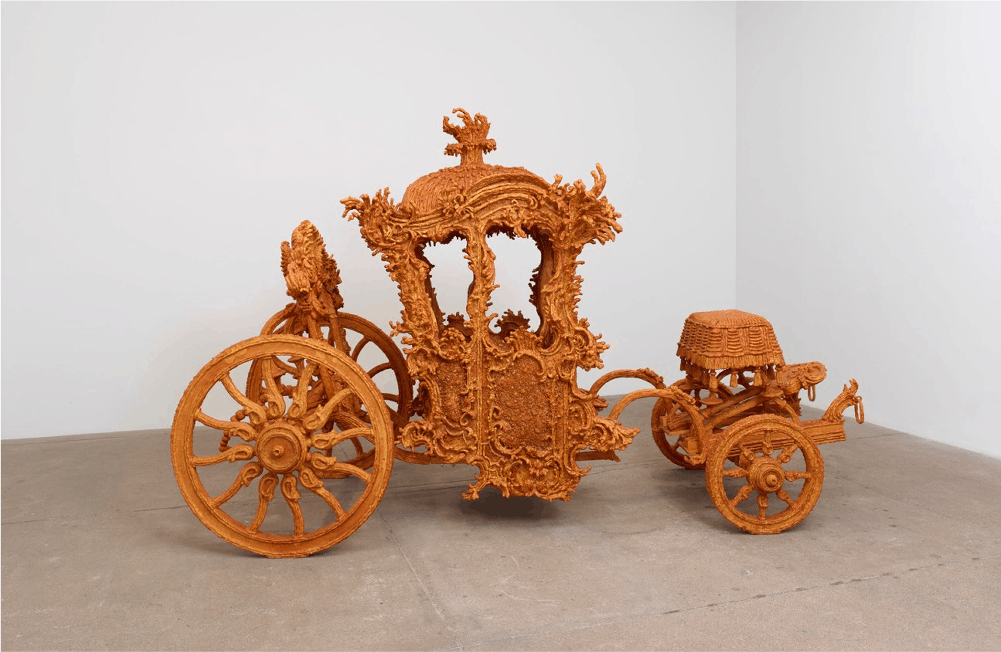 Timothy Horn, Mother-Load, 2008, crystalized rock sugar, steel, plywood, and shellac, 72 x 108 x 66 in.