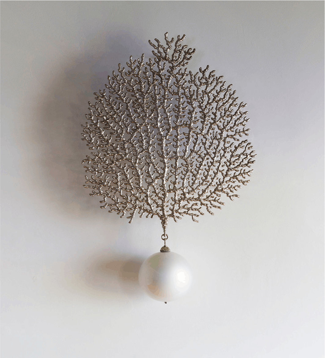 Timothy Horn Gorgonia 10 2016 nickel-plated bronze, mirrored blown glass 45 x 28 x 9 inches