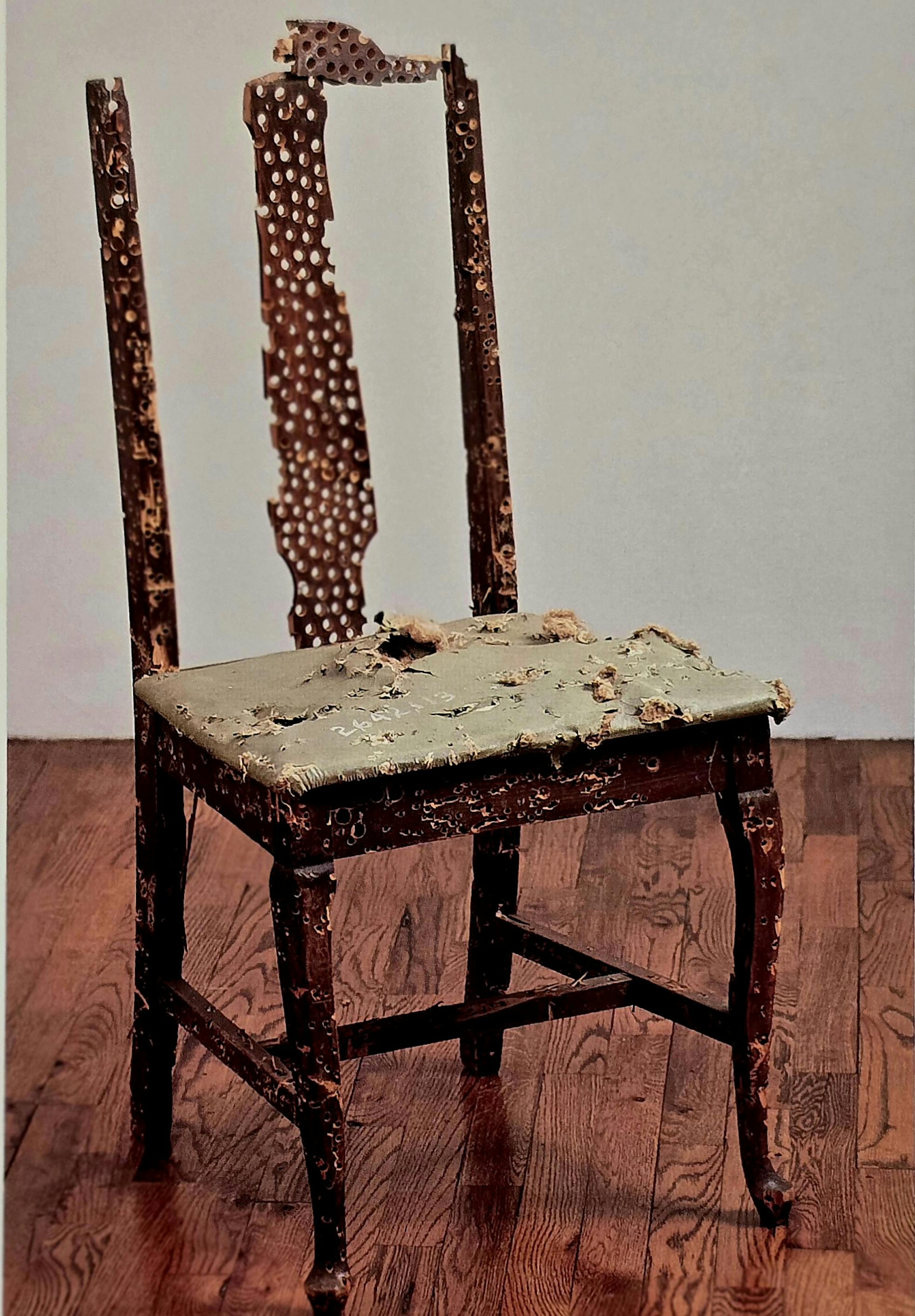 Molecular Chair at 2642113, 1979, wood, vinyl, and kapok, 38 x 18 x 19 inches