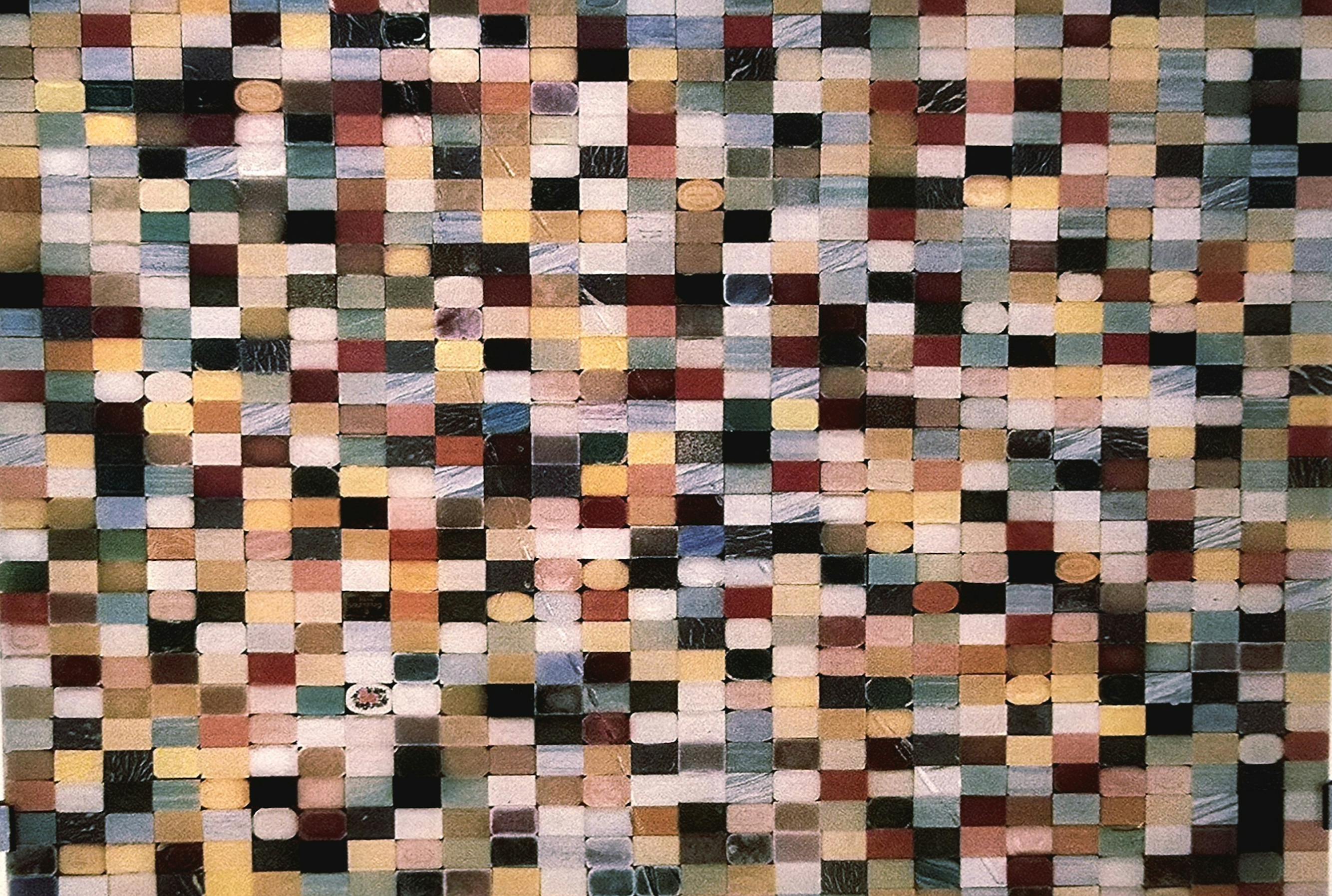 Soap for a Lifetime, 1993, 840 bars of soap encased in resin, 60 x 84 inches