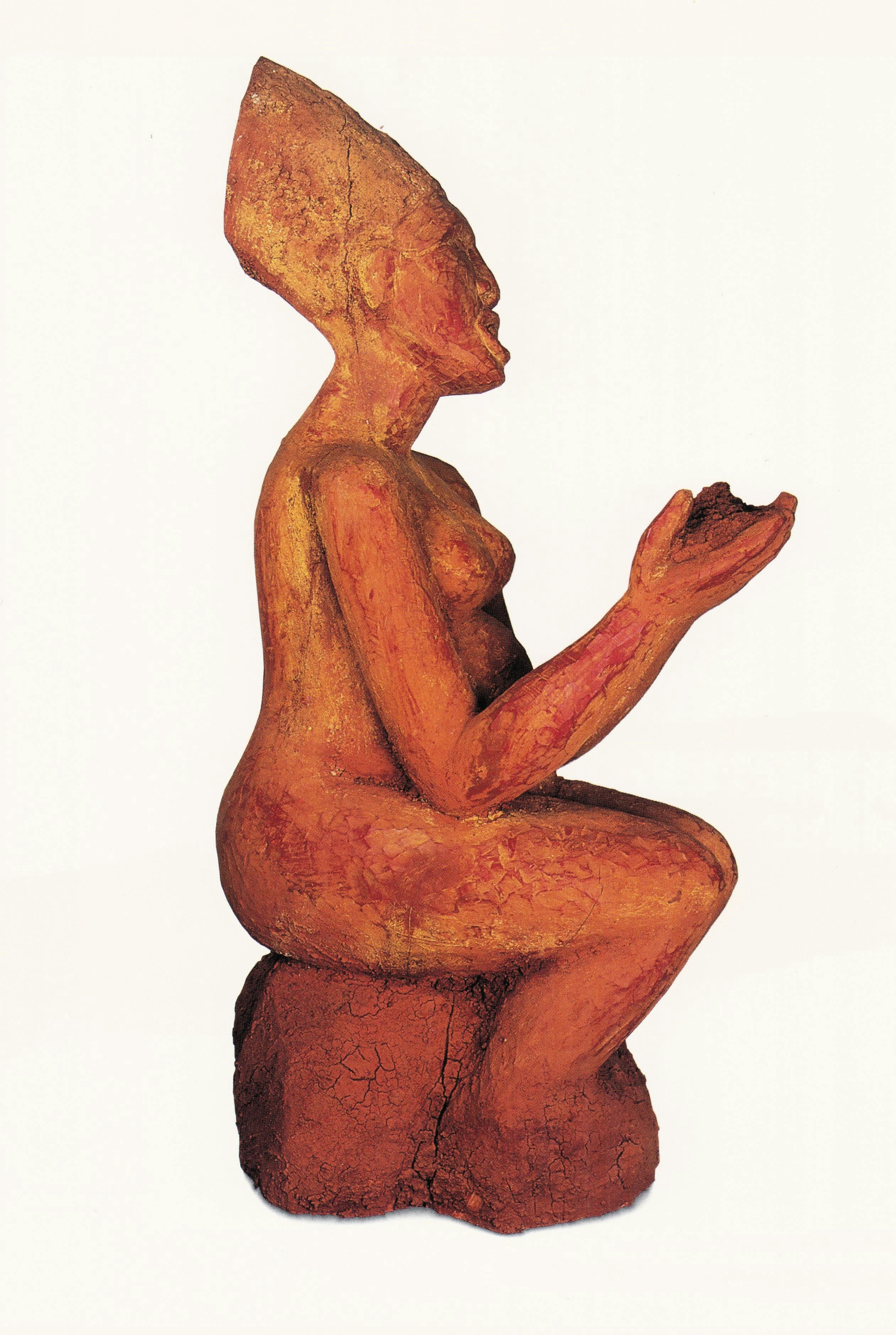 Alison Saar, Terra Rosa, 1993, polymer, wood, and dirt