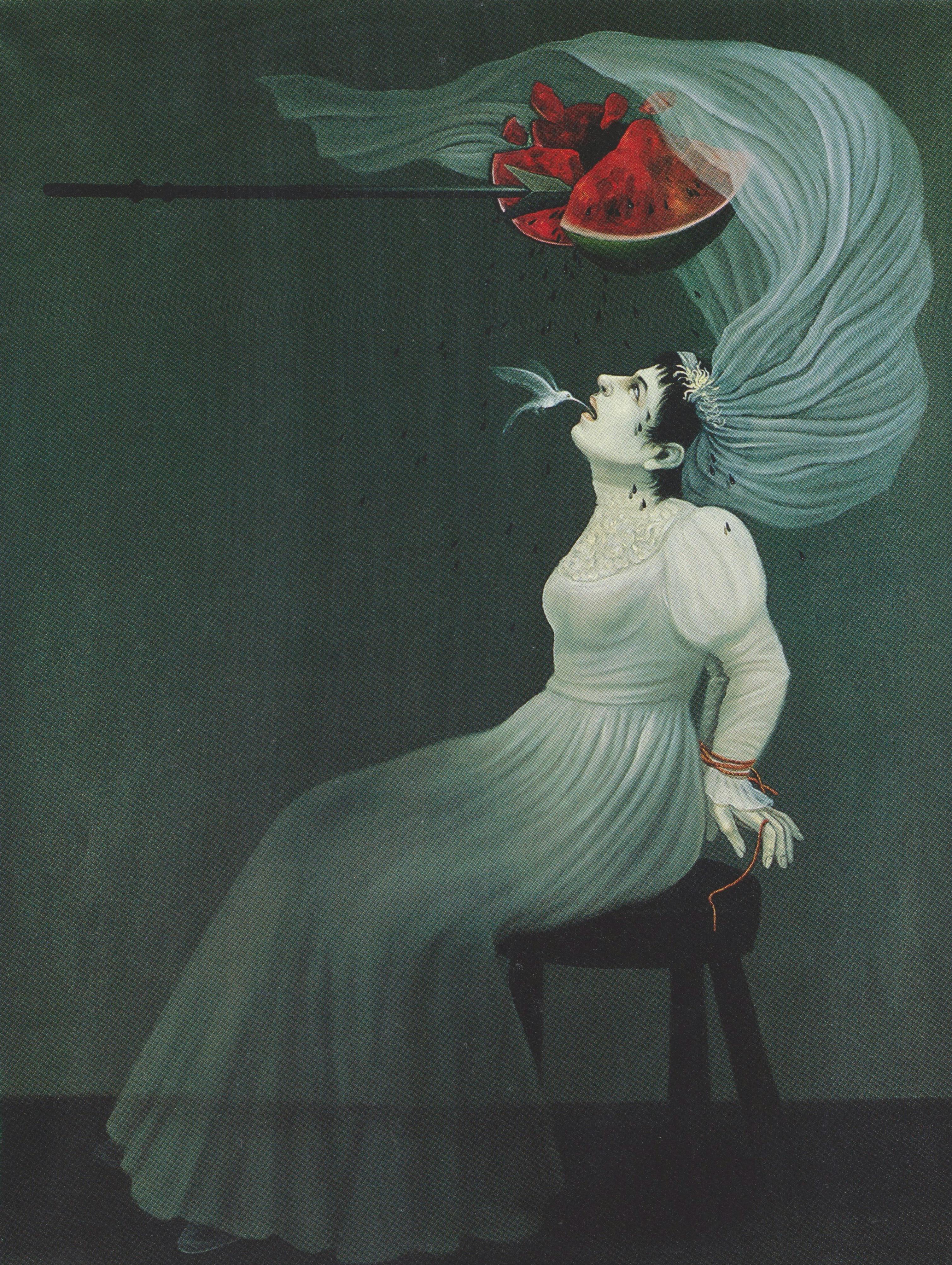 Elixir del Ovido/Elixir of Oblivion, 1995, oil on canvas, 58 x 43 inches