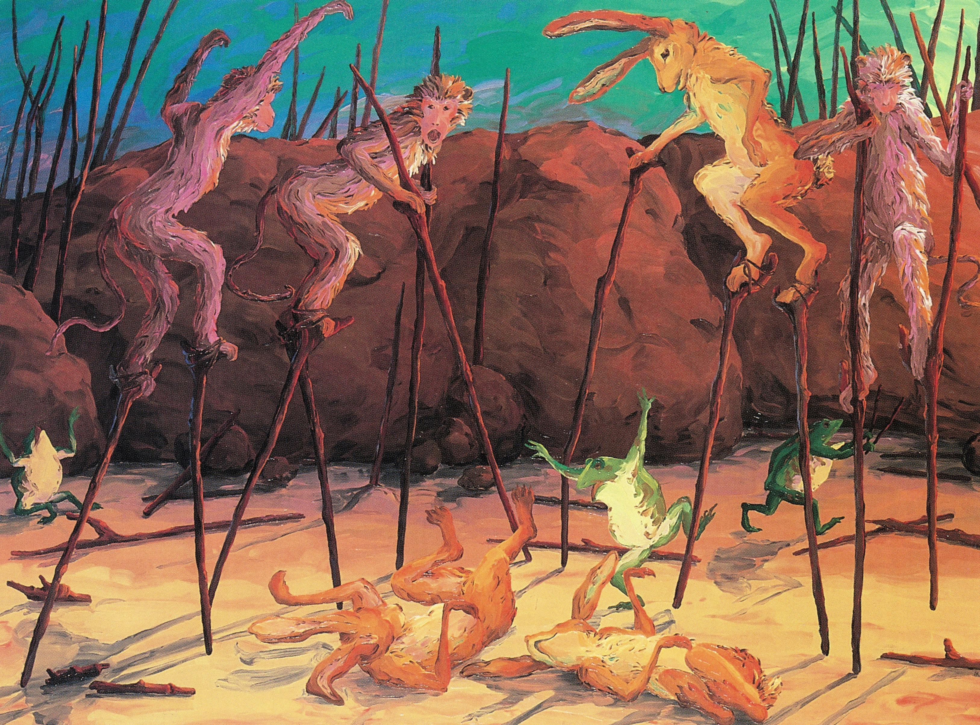 Clowns, 1983, oil on linen 56 x 76 inches