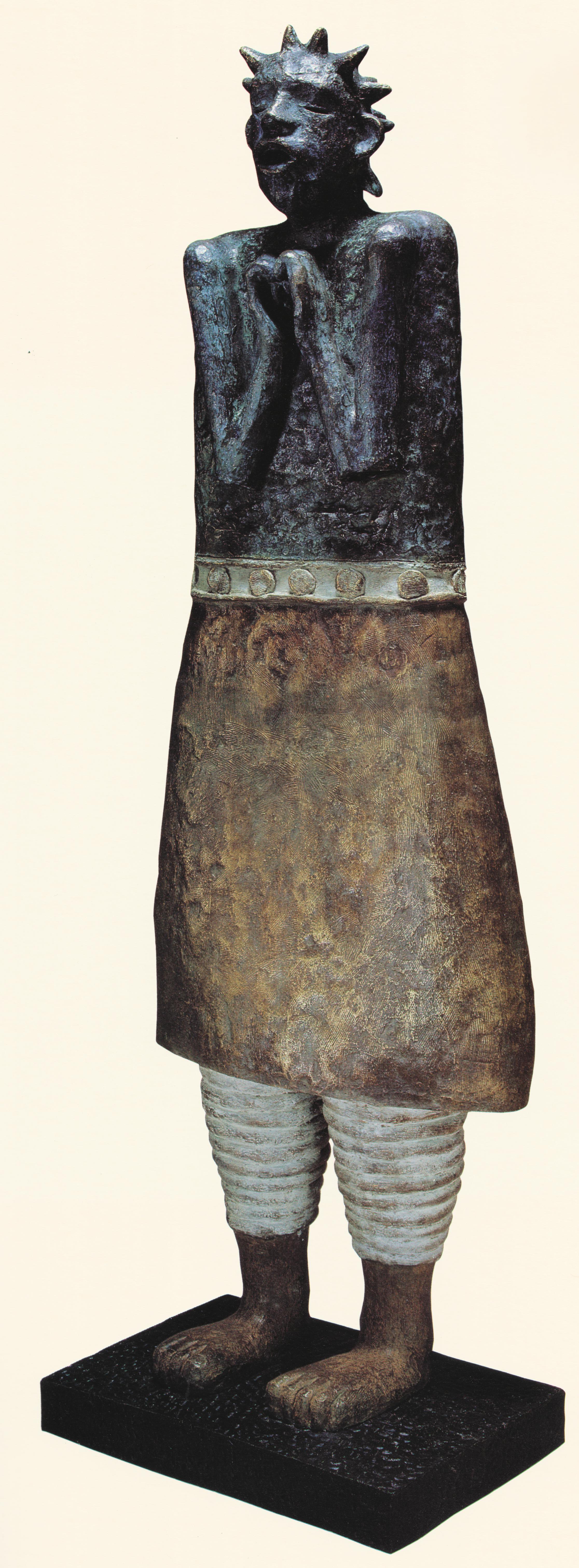 Adolfo Riestra, Constante Negra_Black Singer, 1989, bronze, 64 x 21 x 13 inches