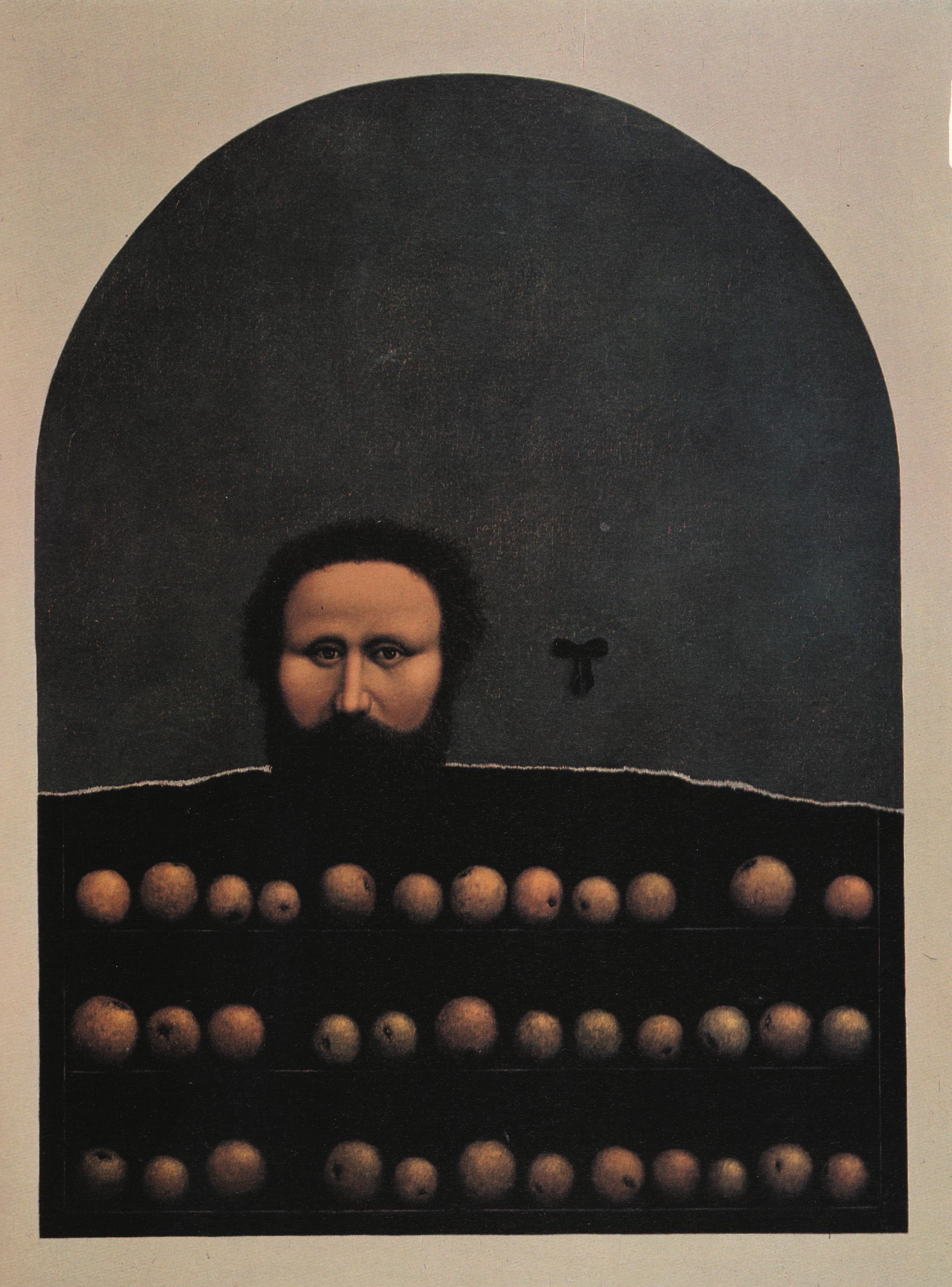 Alfredo Castaneda, El joven rico_The wealthy young man, 1986, oil on canvas,  32 x 24 inches
