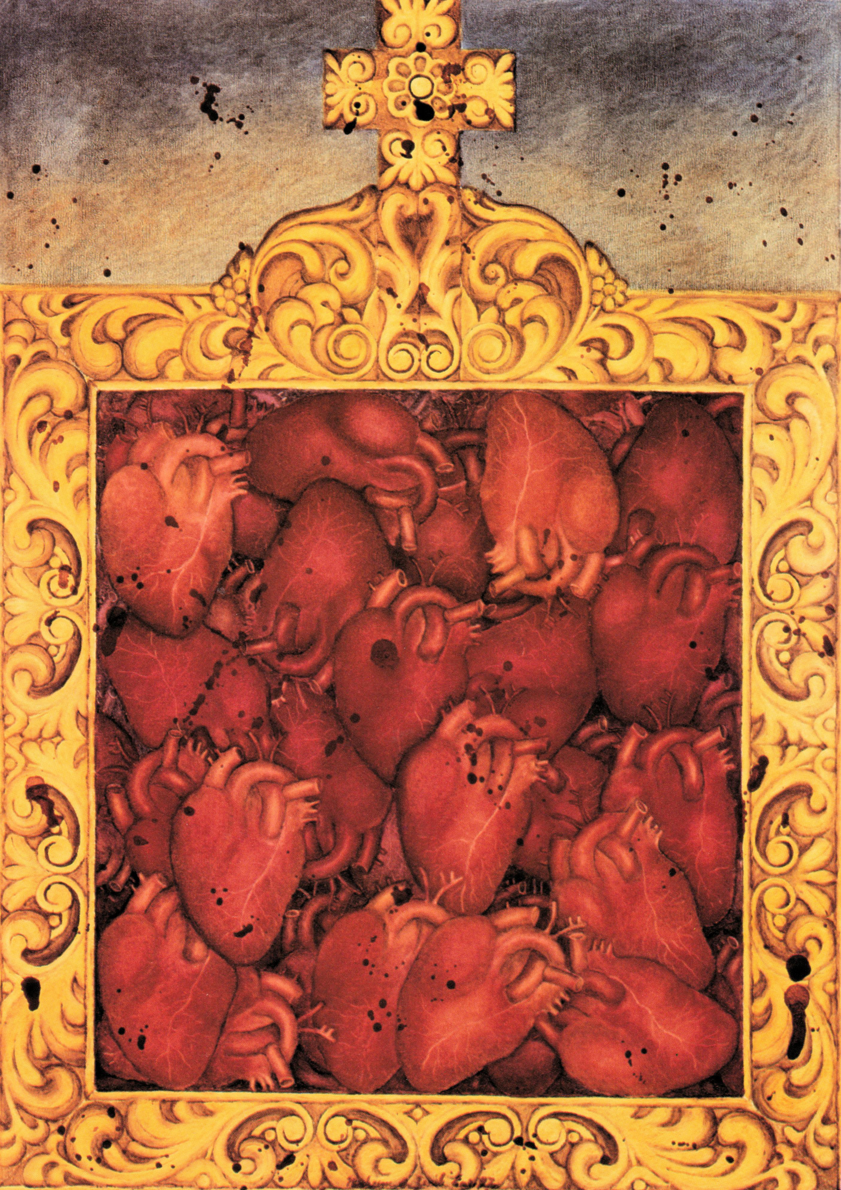 Nahum B Zenil, Para Diego_For Diego, 1986, mixed media on paper, 20 x 14 inches