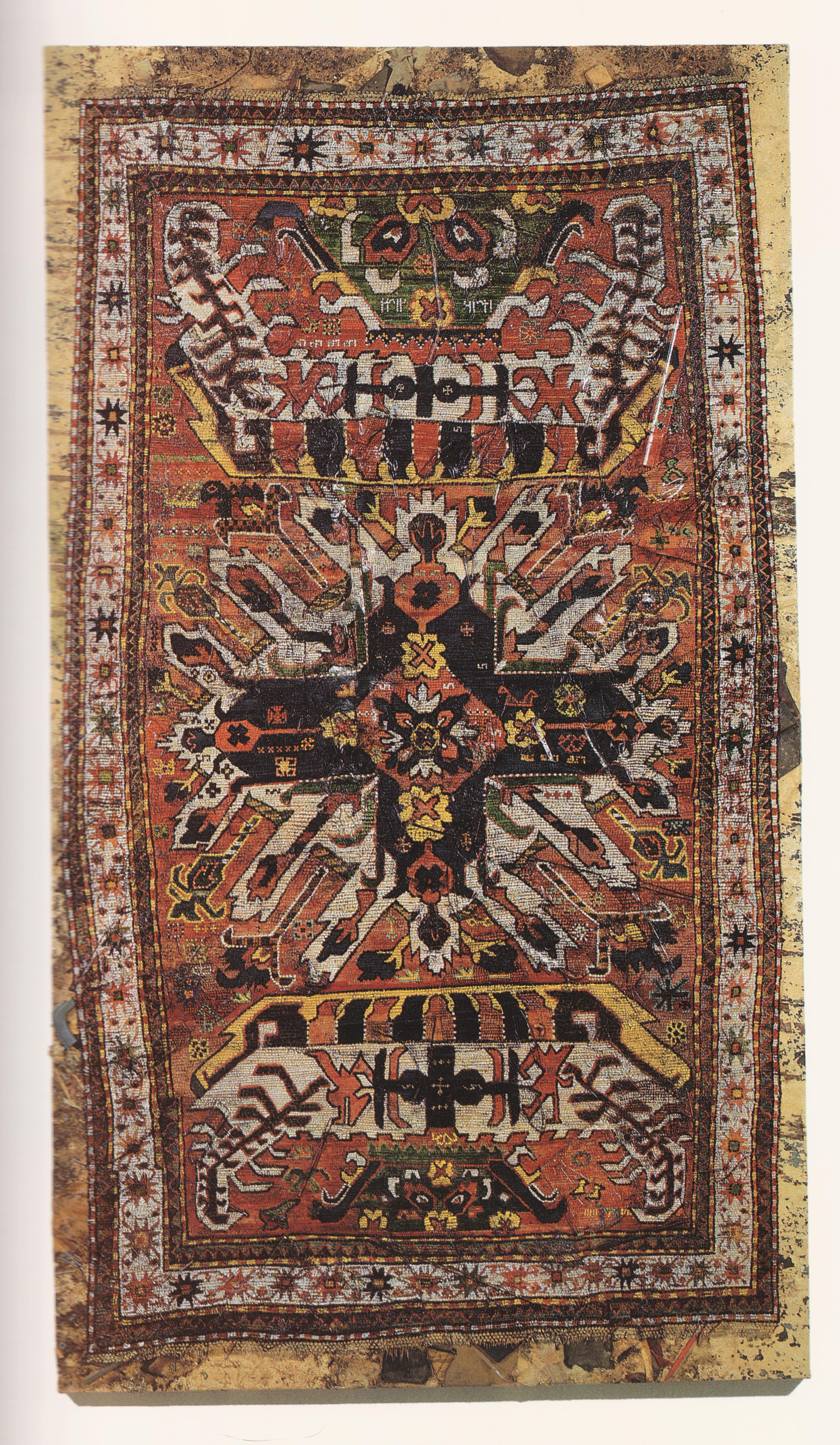 Rug, 1992, enamel over studio refuse on canvas mounted on panel, 96 x 54 inches