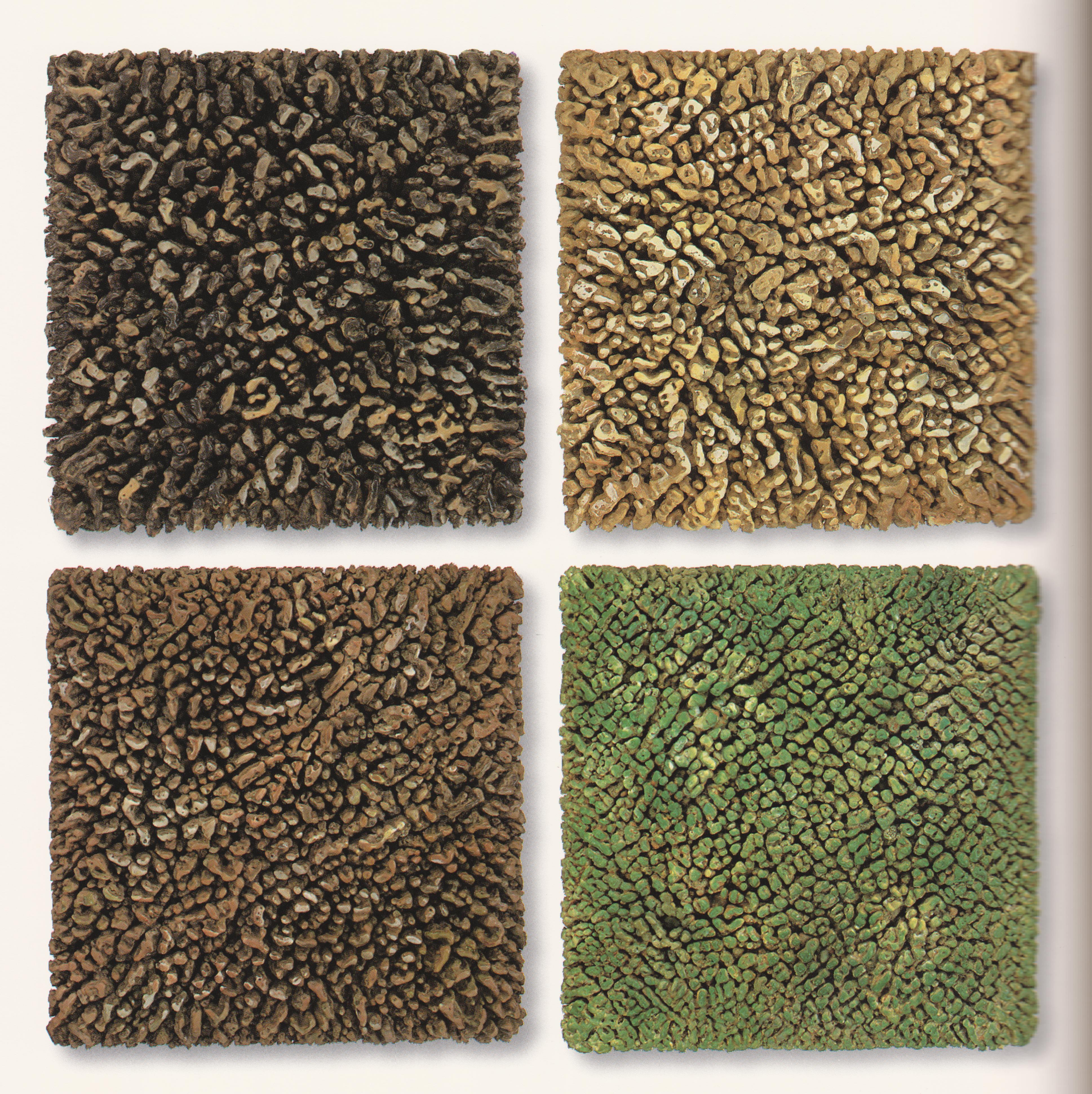 Wax paintings spring 1995, 1995, Beeswax on wood, 24 x 24 inches each